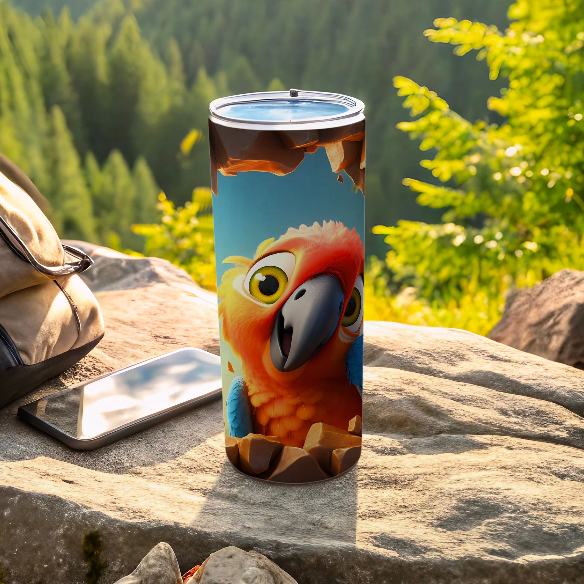 Cute cartoon parrot design outdoor scene tumbler product type
Parrot, Cartoon parrot, Bird design, Tropical bird, Cute parrot, Tumbler, Drinkware, Beverage container, Travel mug, Outdoor scene, Nature background, Forest backdrop, Adventure accessory, Unique design, Animal art, Gift idea, Portable drinkware, Vibrant colors, Fun design, Character tumbler