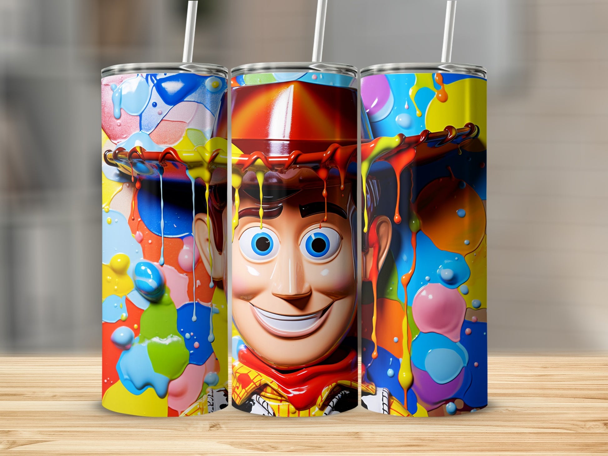 Colorful Toy Character Dripping Paint Tumbler product