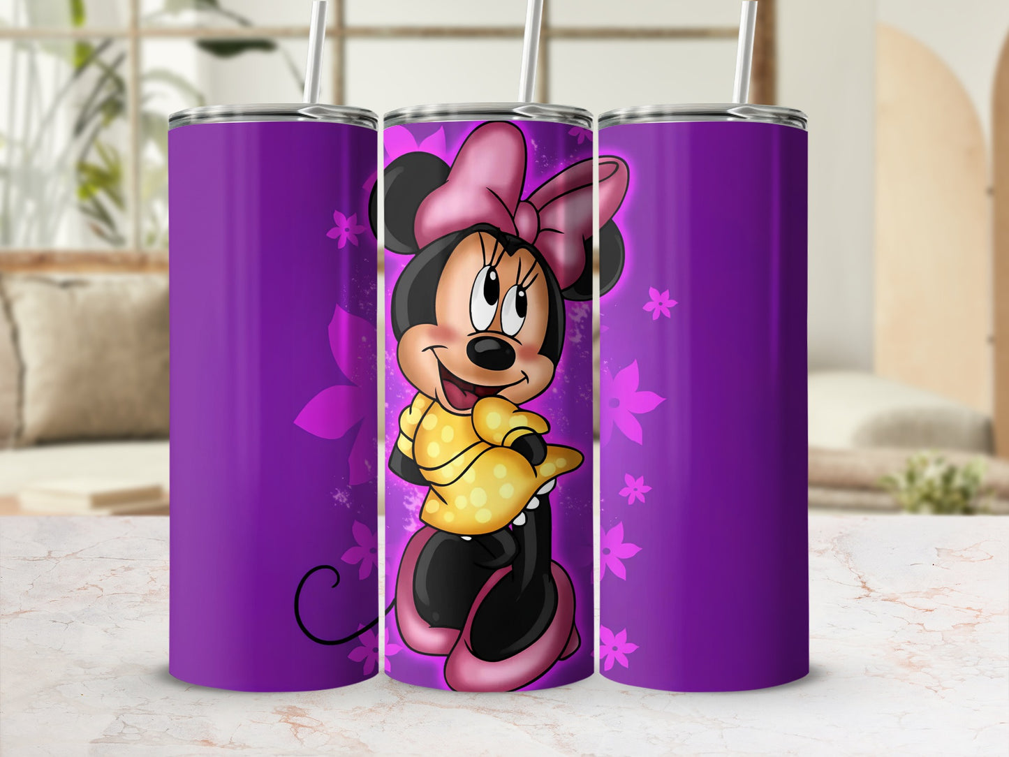 Cute Character Design Purple Tumbler Cup for Kids