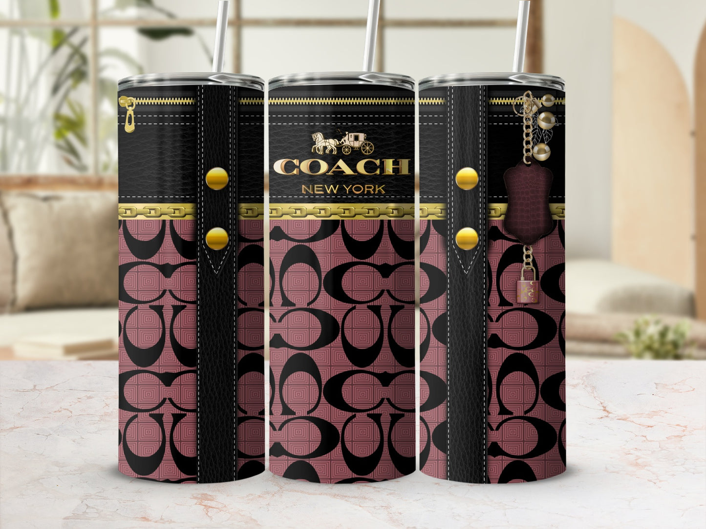 Coach New York Designer Insulated Tumbler Cups Set