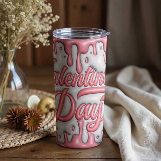 Vintage Valentine's Day Travel Mug With Floral Art