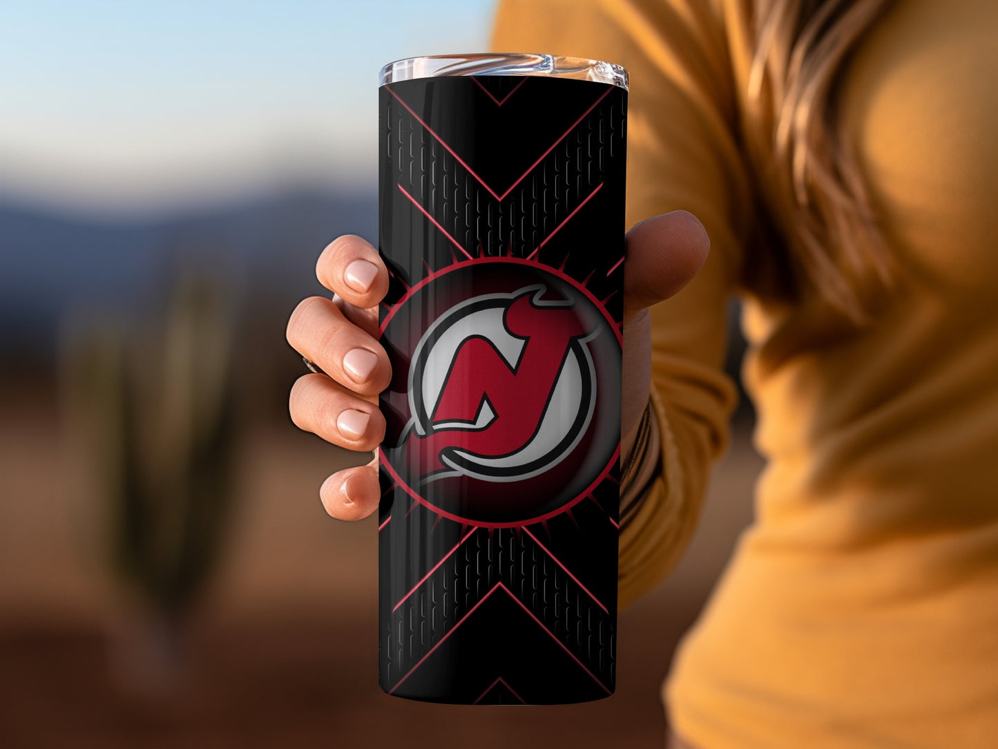 New Jersey Devils Logo Intense Graphic Tumblers