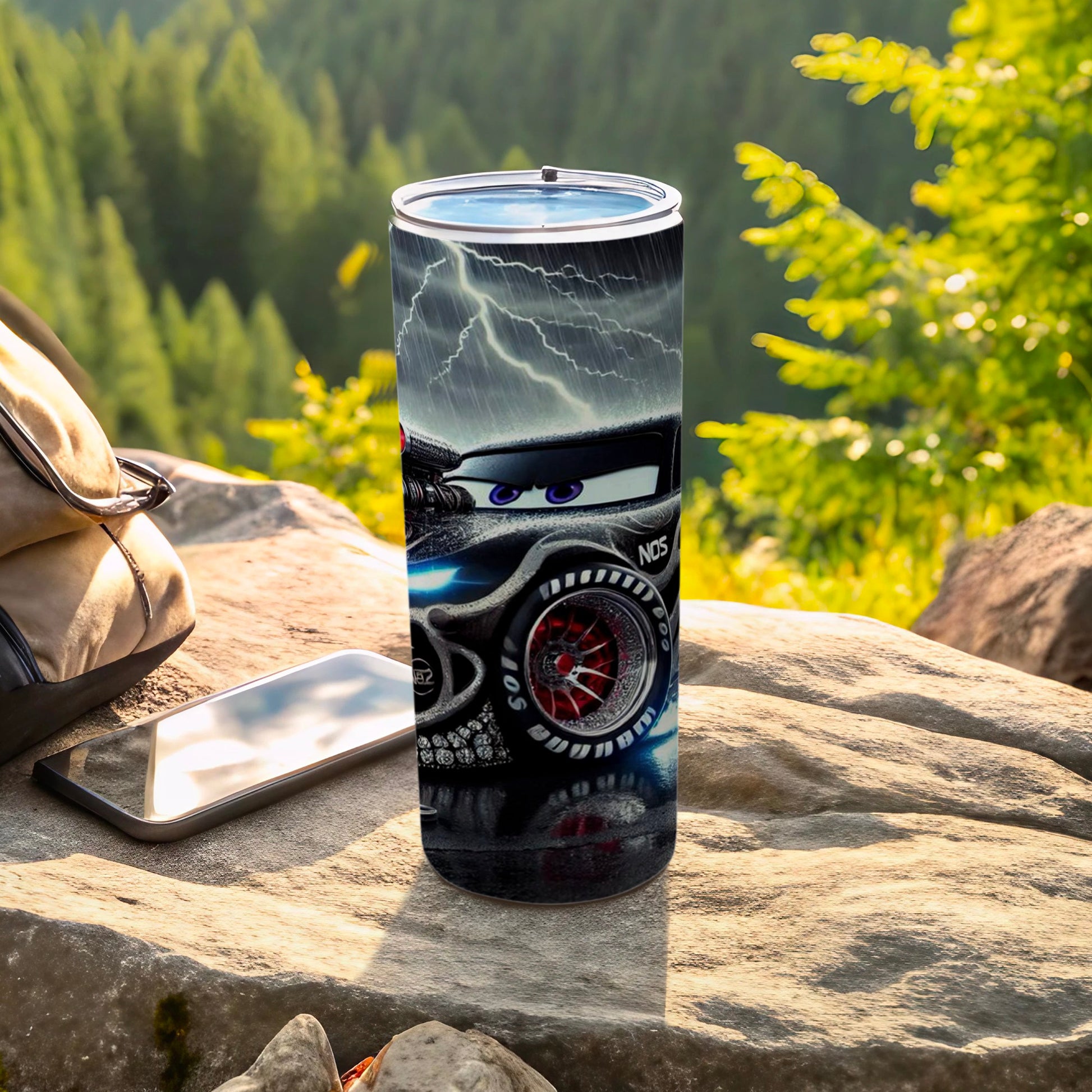 Lightning Storm Car Graphic Tumbler for Outdoor Adventures