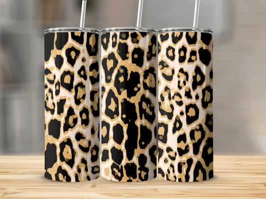 Leopard Print Tall Tumblers with Lids and Straws