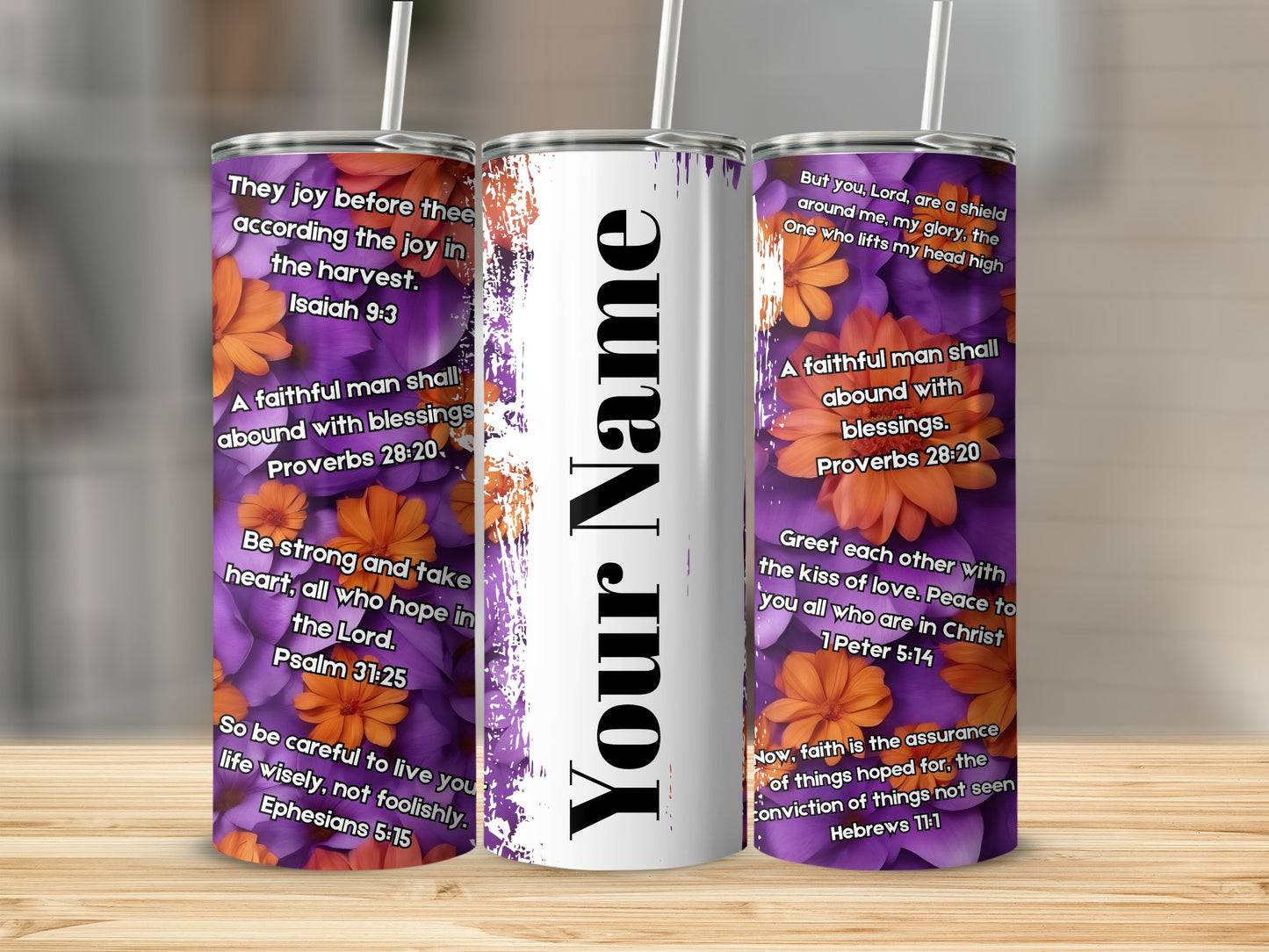 Inspirational Bible Verses Customized Tumbler