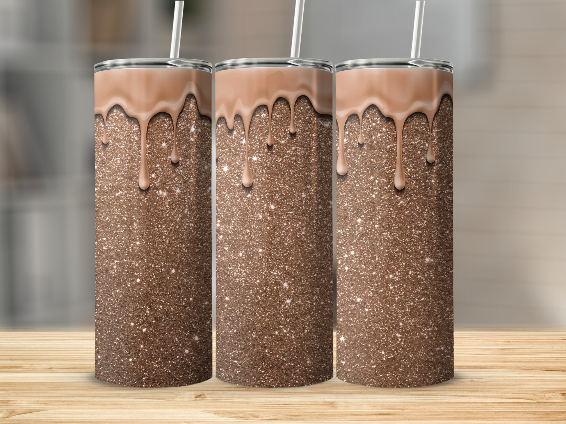 Glittering Chocolate Drip Tumbler for Stylish Hydration