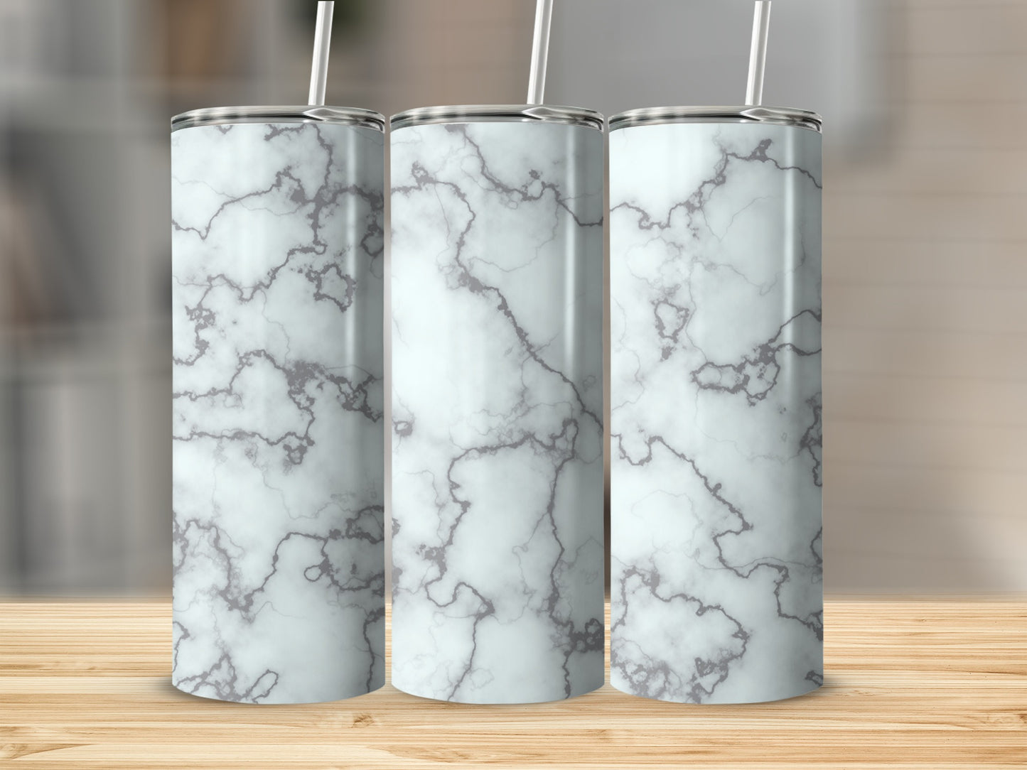 Elegant Gray Veins on Light Background Tumblers