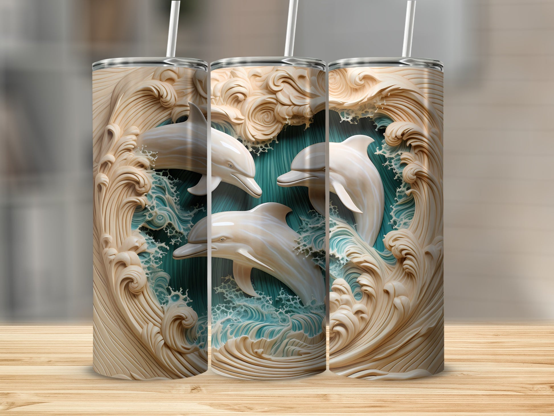 Carved Dolphin Ocean Wave Art Design Tumbler product type
Dolphin
Ocean waves
Marine life
3D design
Carved look
Aquatic art
Teal blue
Cream white
Nature theme
Wildlife art
Sea creature
Ocean love
Undersea scene
Water design
Ocean pattern
Dolphin art
Serene water
Tumbler design
Heart shape
Relief carving