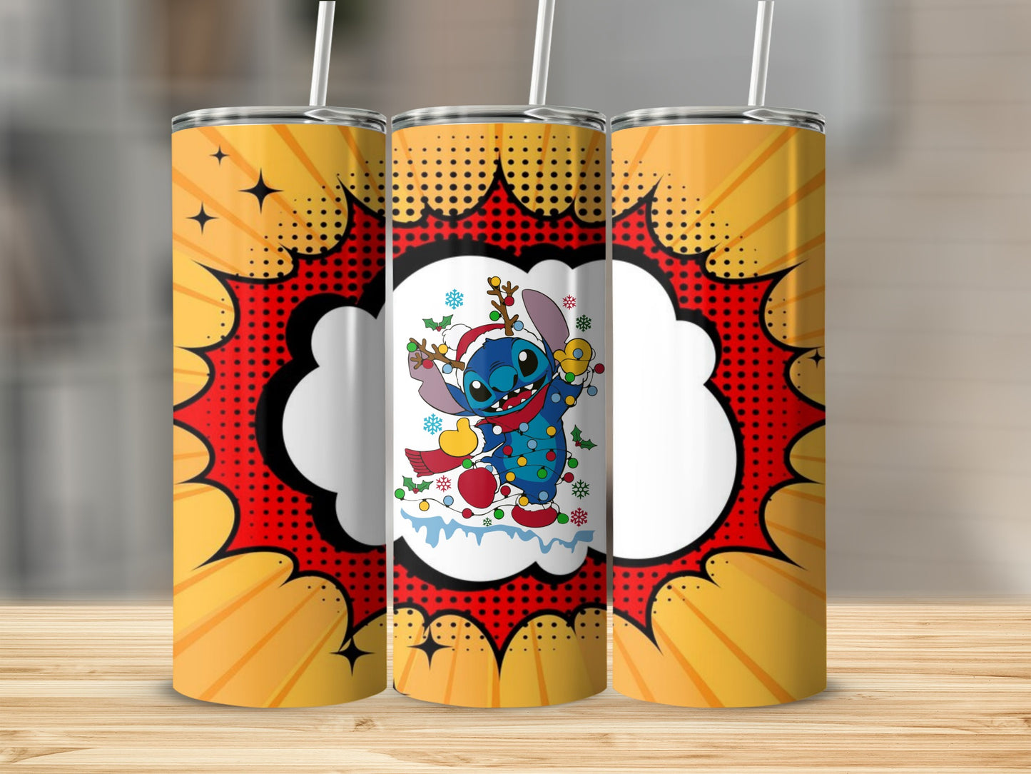 Festive Cartoon Character Pop Art Design Tumbler