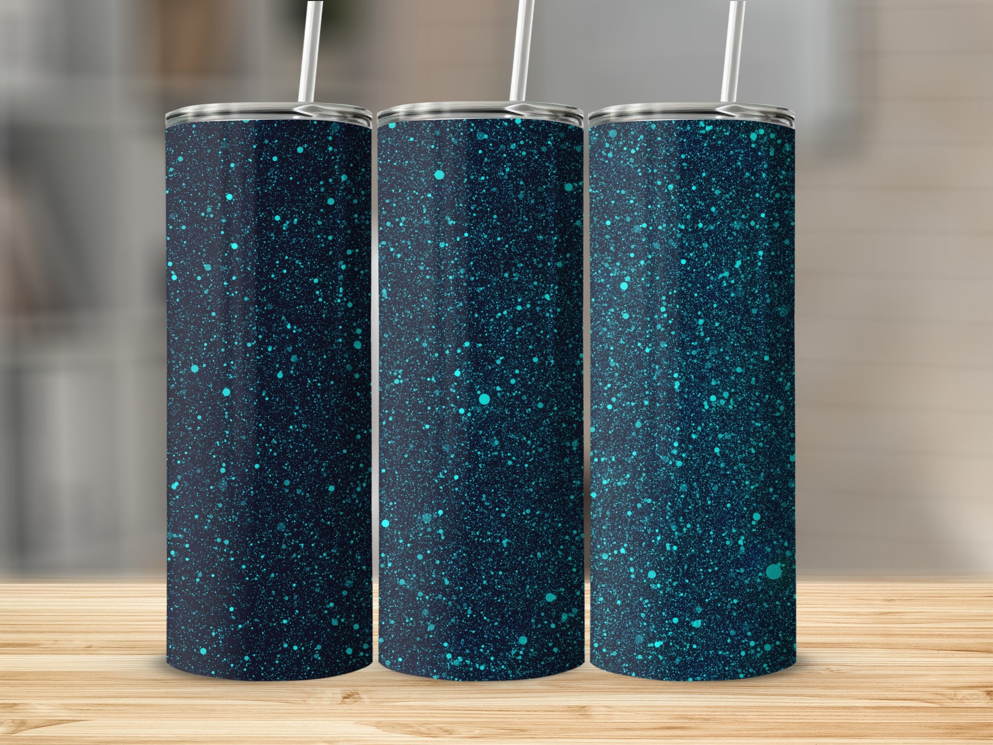 Sparkling Midnight Blue Glitter Tumblers Durable Design