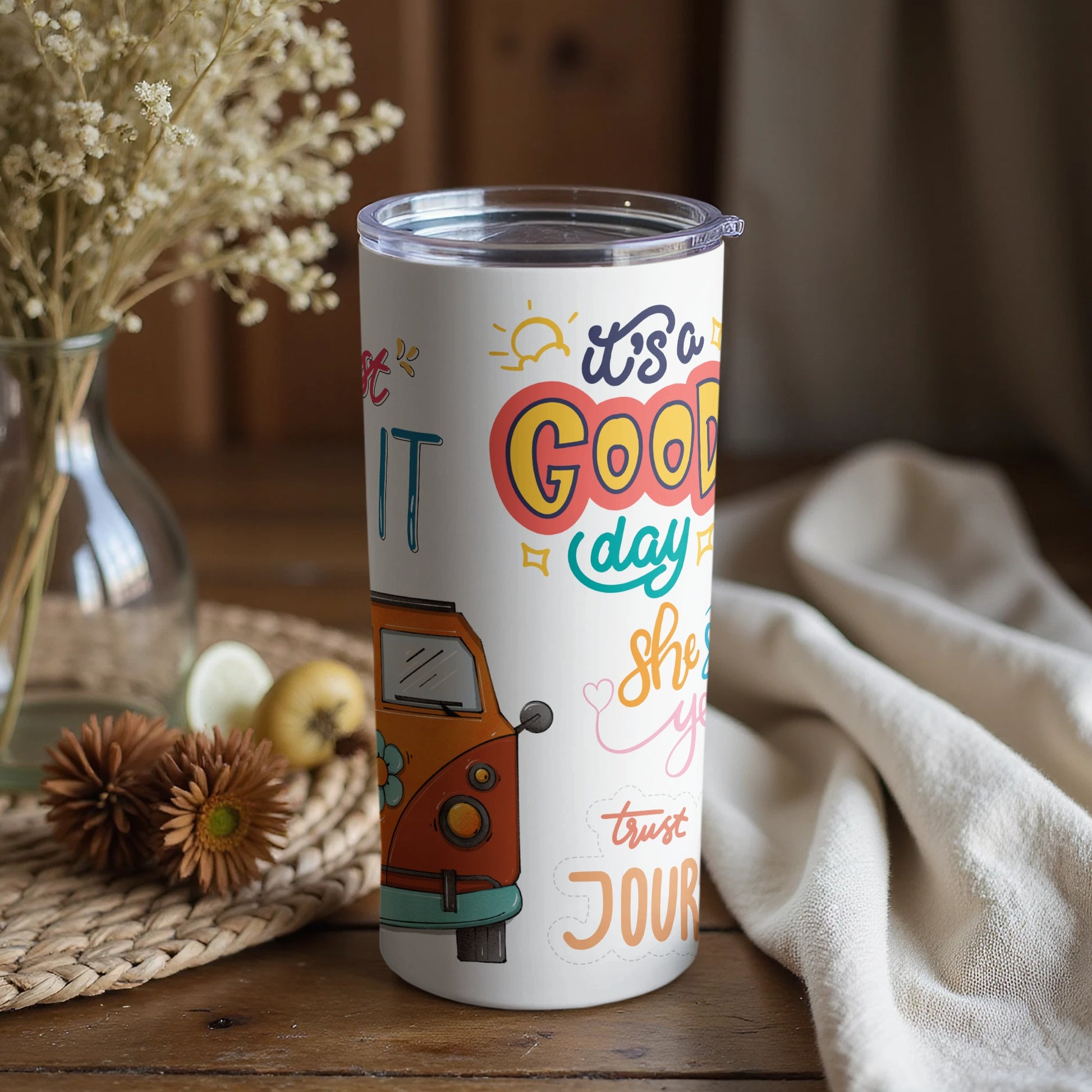 It's a Good Day She Trusts Her Journey Travel Mug