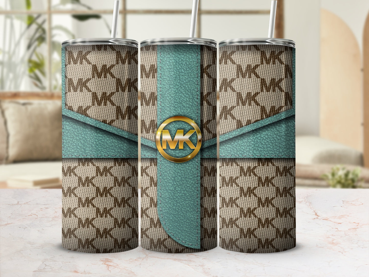 Stylish Monogram Triple Design Tumblers 3-Pack