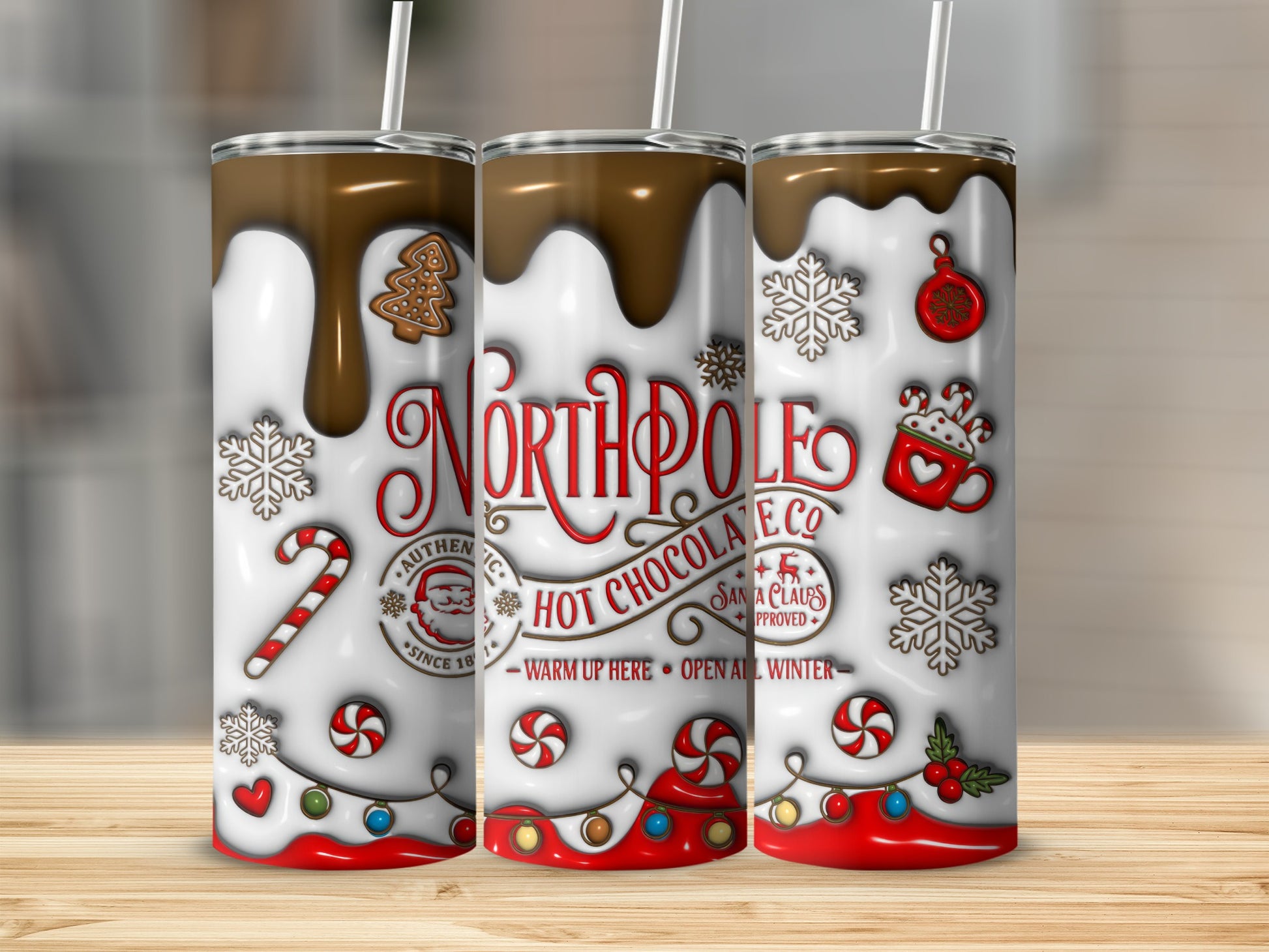 North Pole Hot Chocolate Co festive winter tumbler product