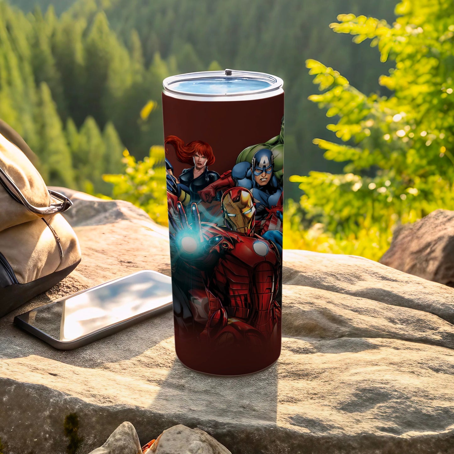Marvel Superheroes Tumbler with Iron Man Captain America