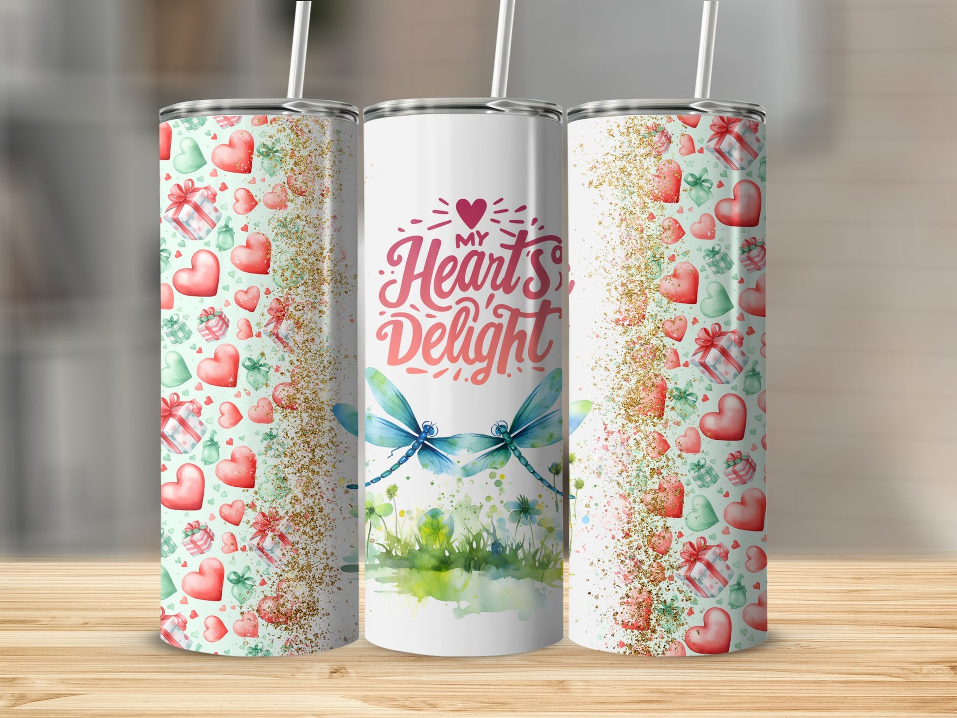 My Heart's Delight Colorful Design Tumbler