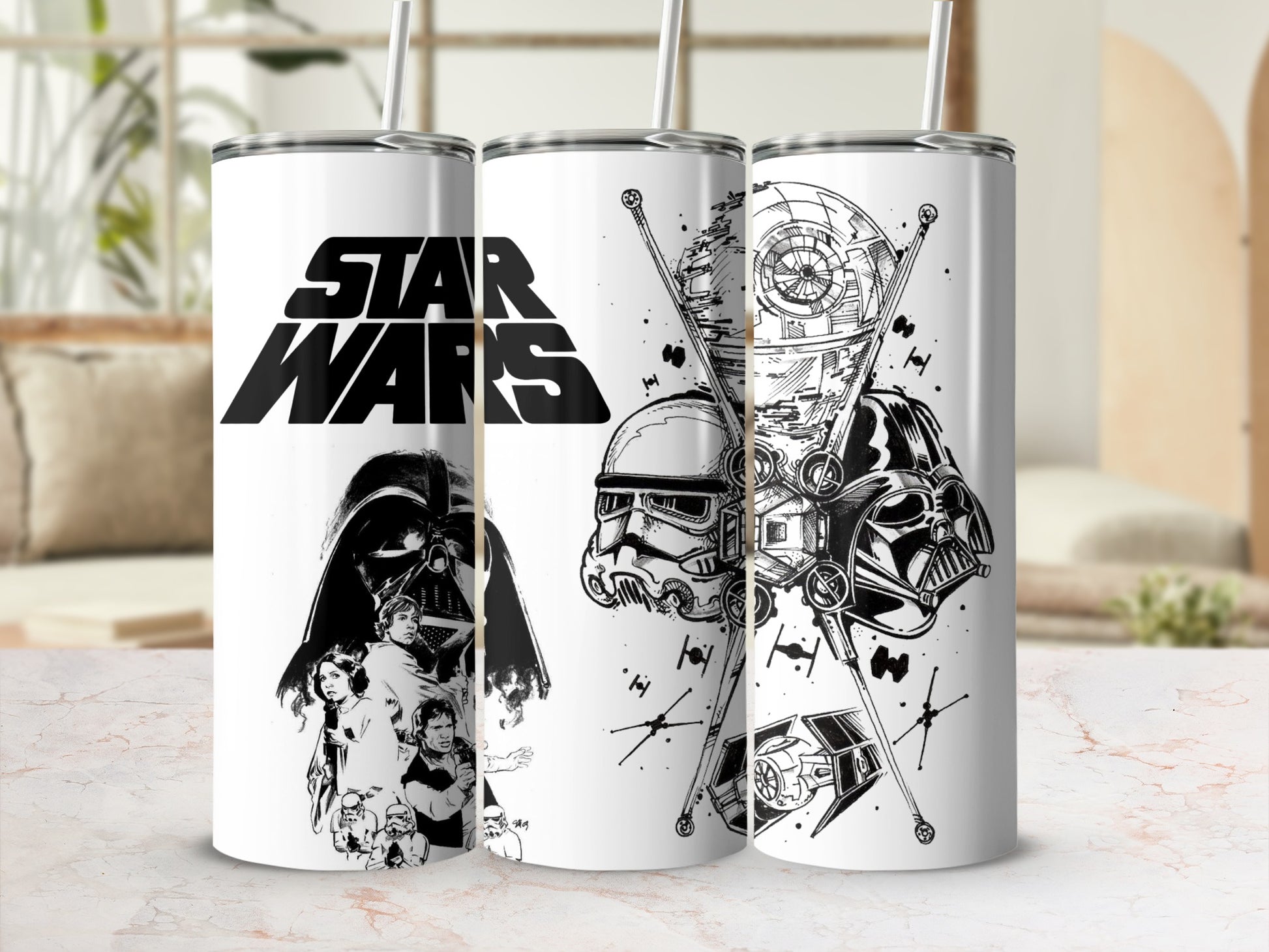 Star Wars Black White Heroes Villains Ships product type