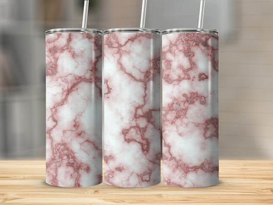 Shiny Rose Gold White Marble Veins Tumbler product type