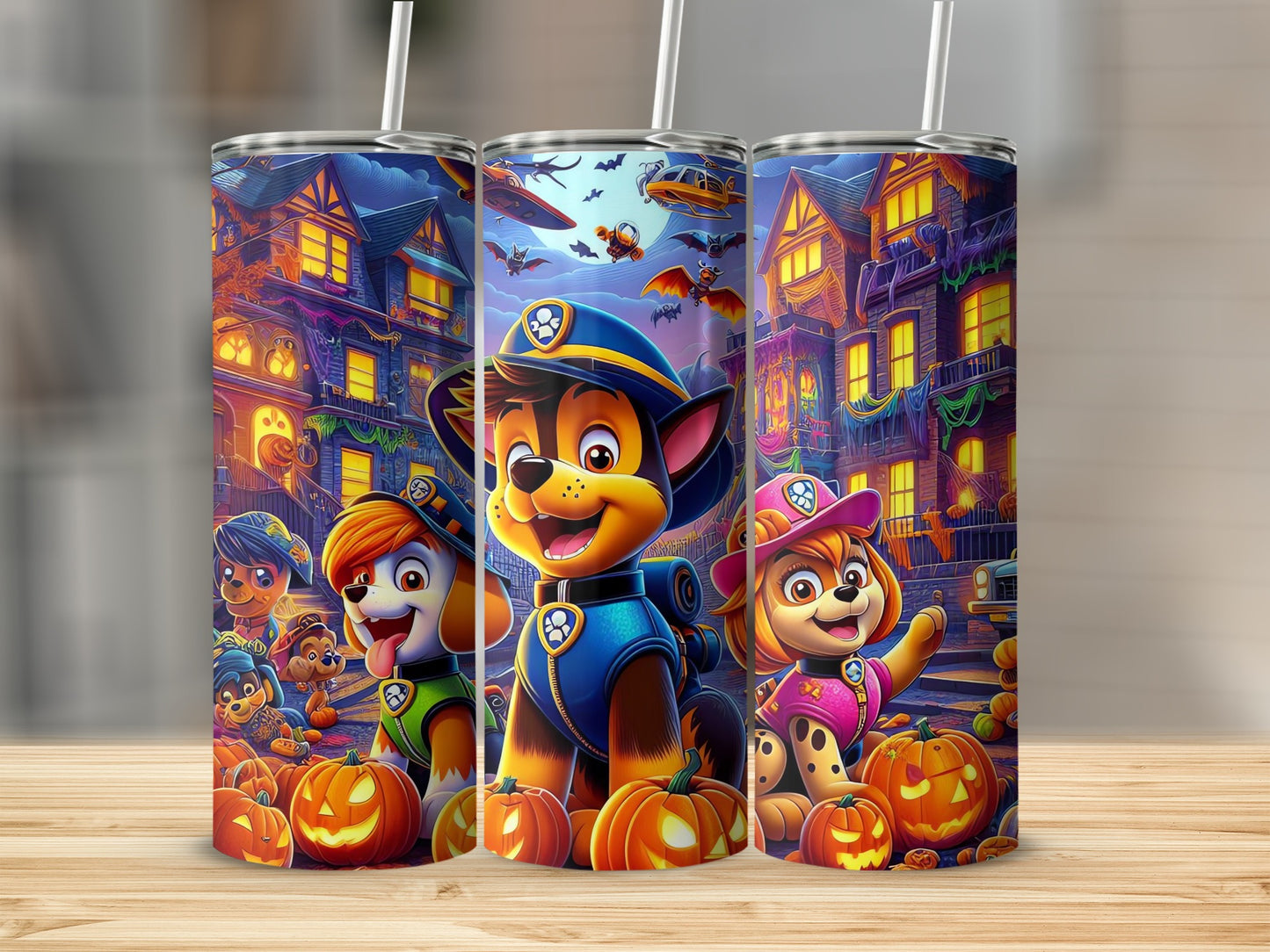 Halloween Themed Cartoon Characters Tumbler Set