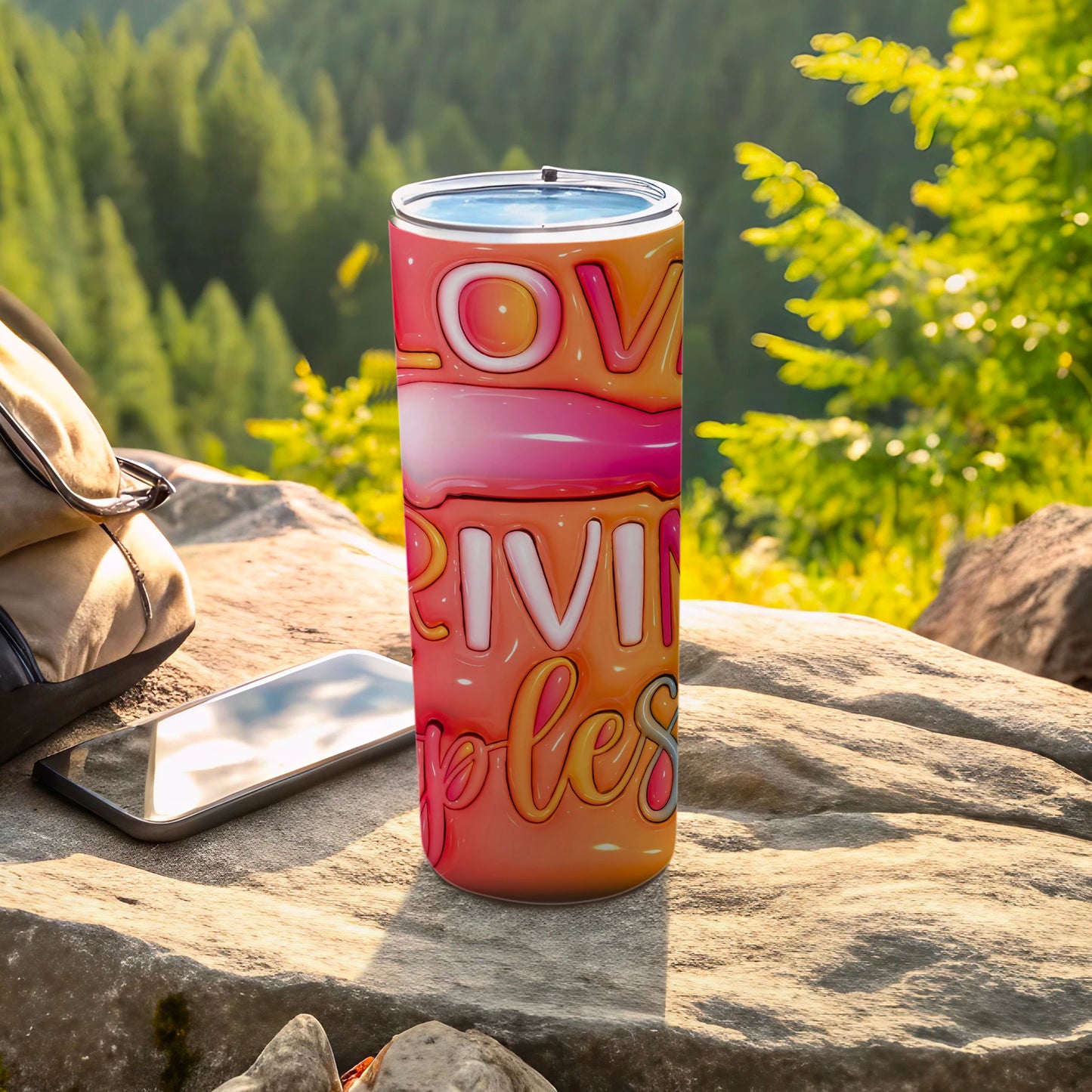 Love Living Bubbly Text Colorful Outdoor Tumbler product type