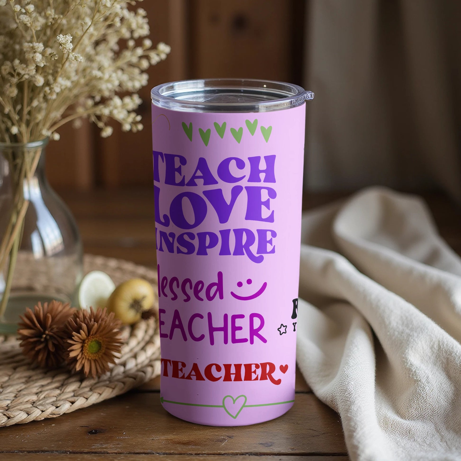 Teach Love Inspire Blessed Teacher Tumbler Gift
