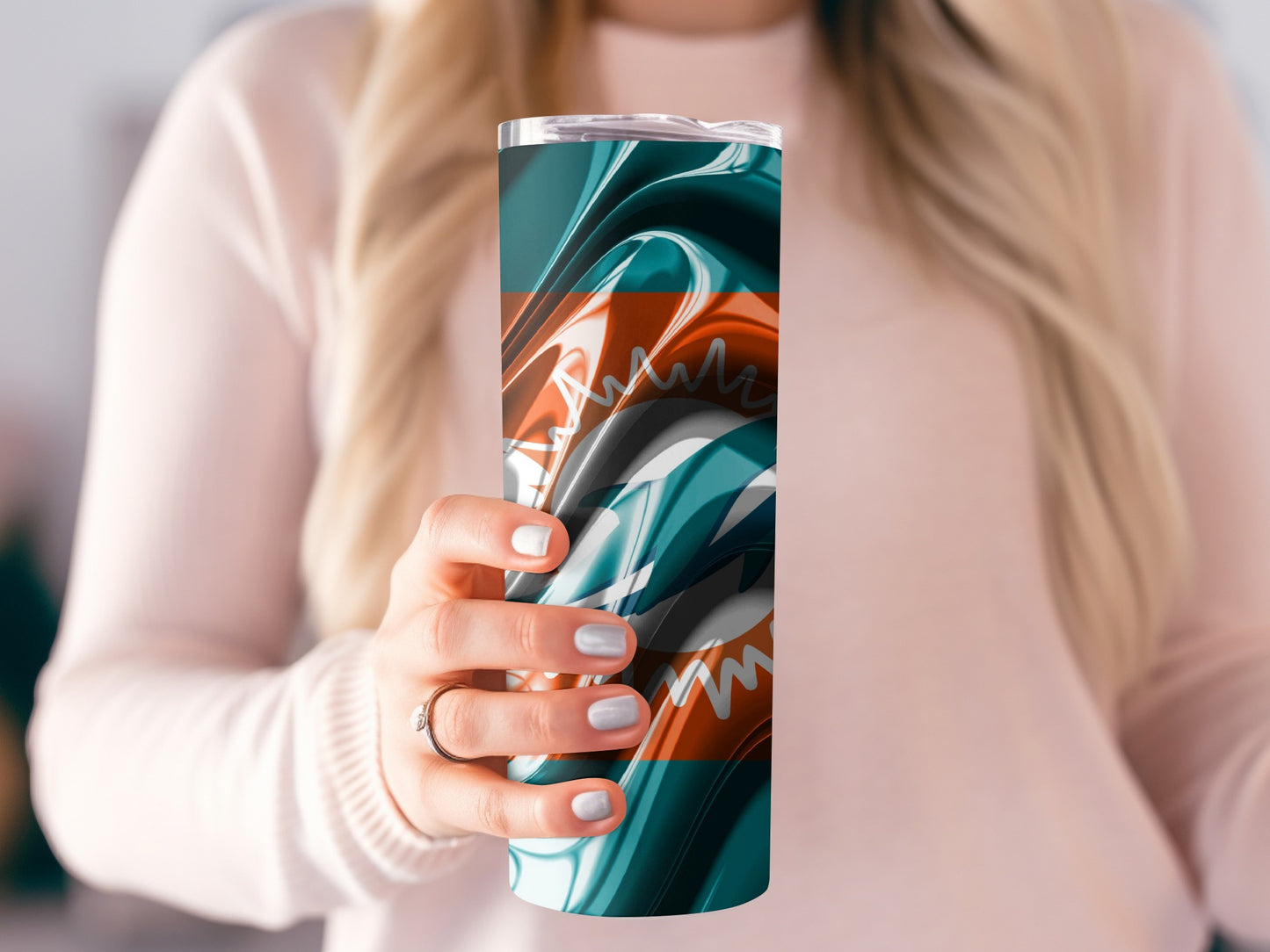 Miami Dolphins Abstract Style Design Patterned Tumblers