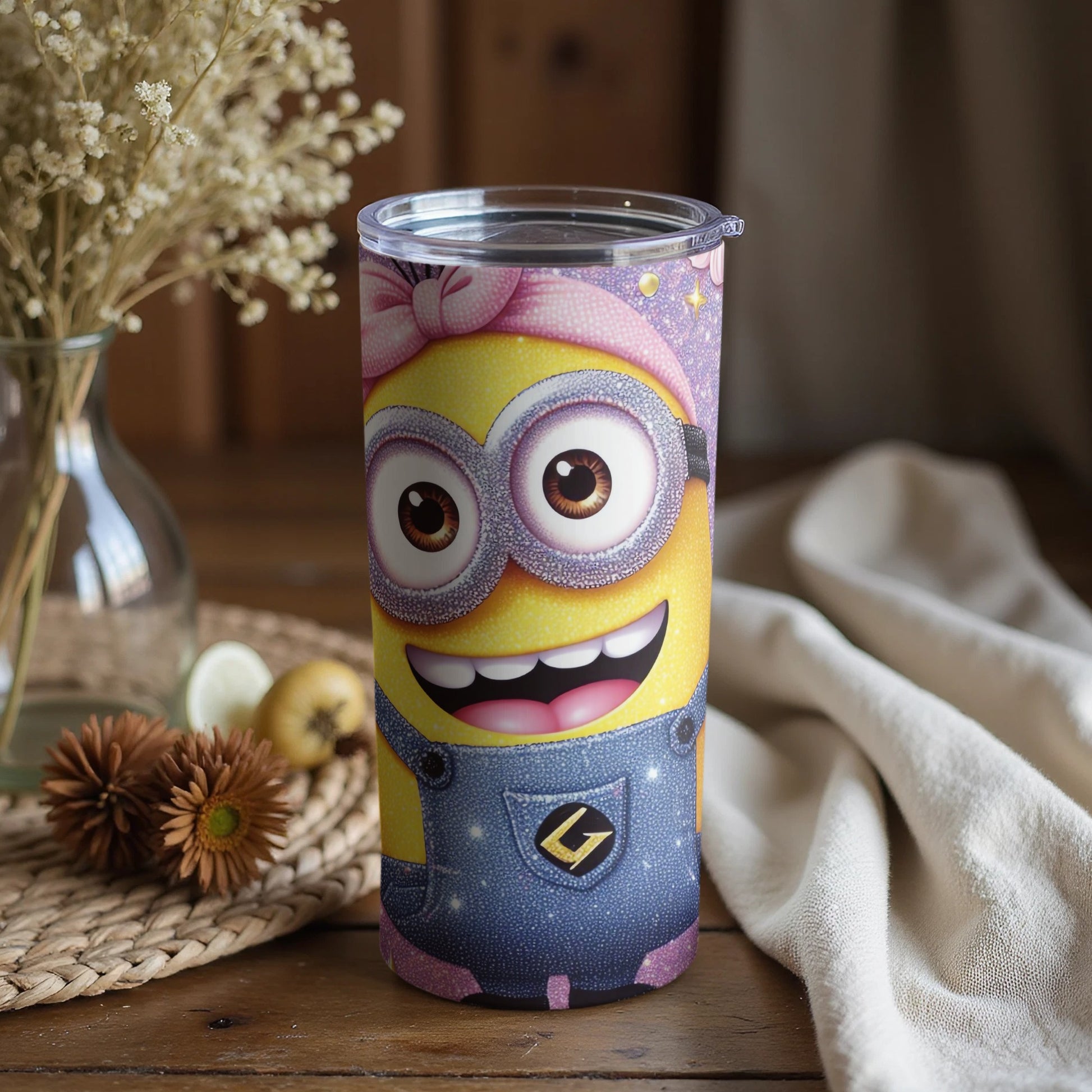 Adorable Character Themed Drinkware with Lid