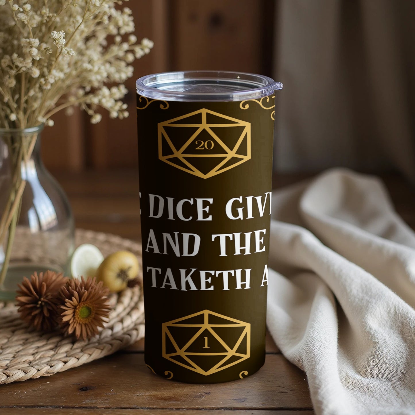 Dice Giveth and Taketh Away Design Tumbler