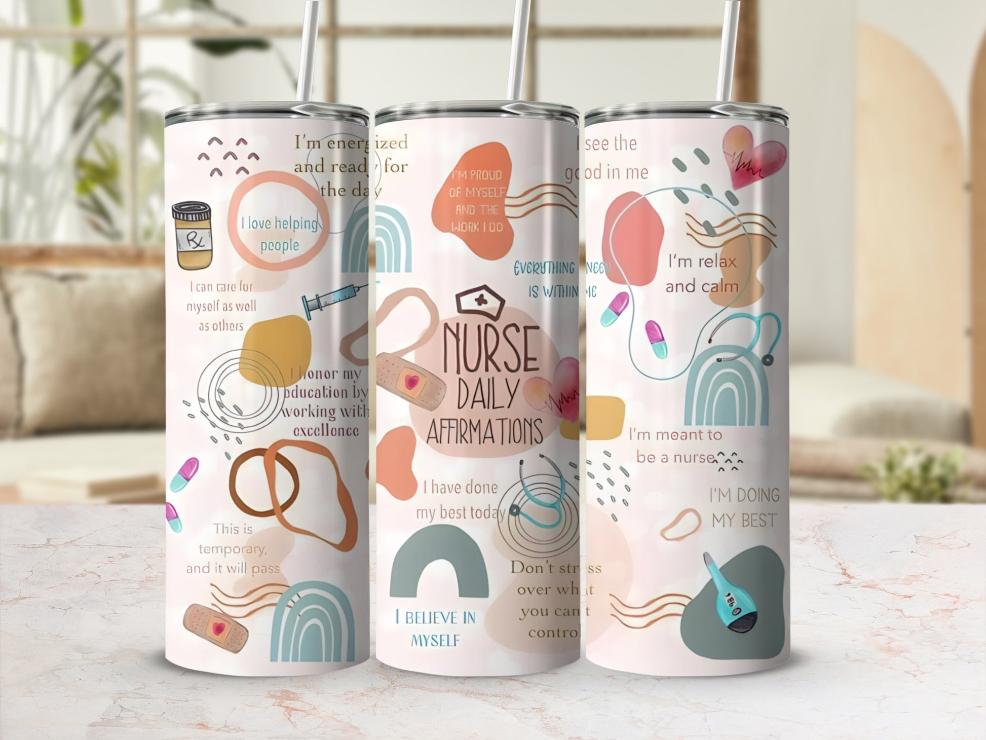 Nurse Daily Affirmations Motivational Tumbler Cup