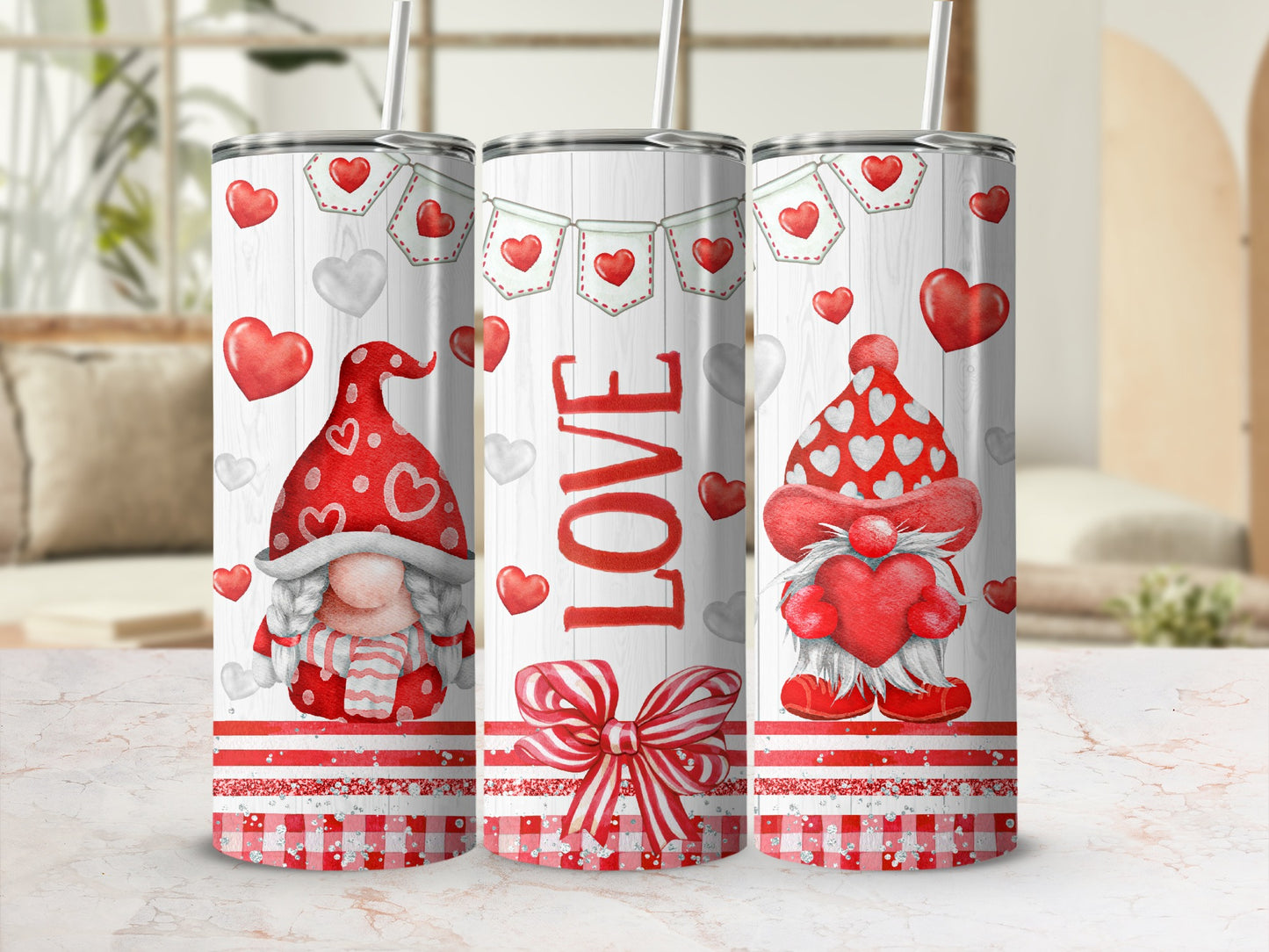 Valentine Gnomes Hearts Red White Love Design product type