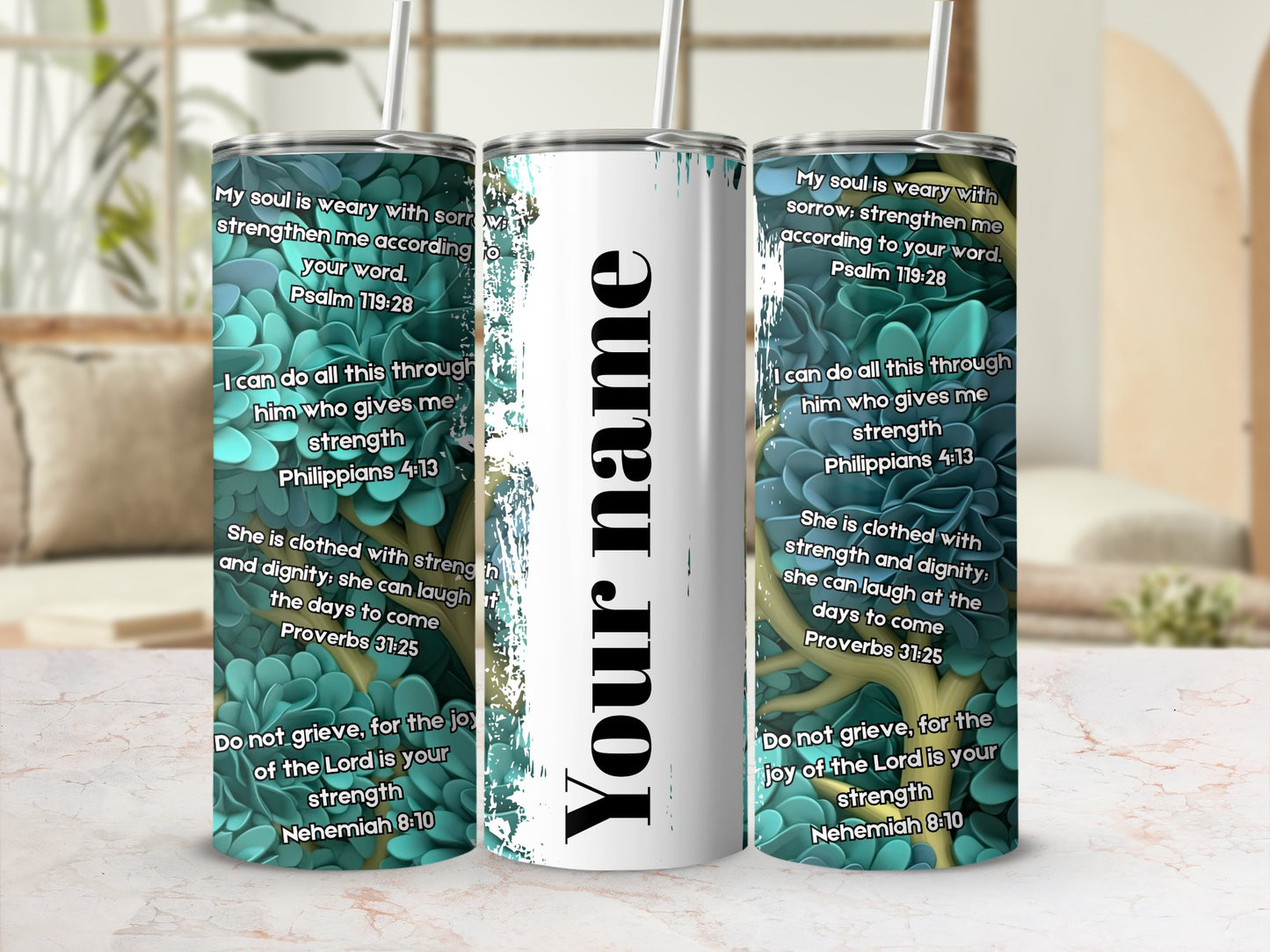 Personalized Faith Quotes Insulated Tumbler Custom Name