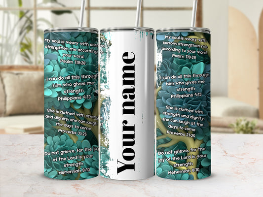 Personalized Faith Quotes Insulated Tumbler Custom Name