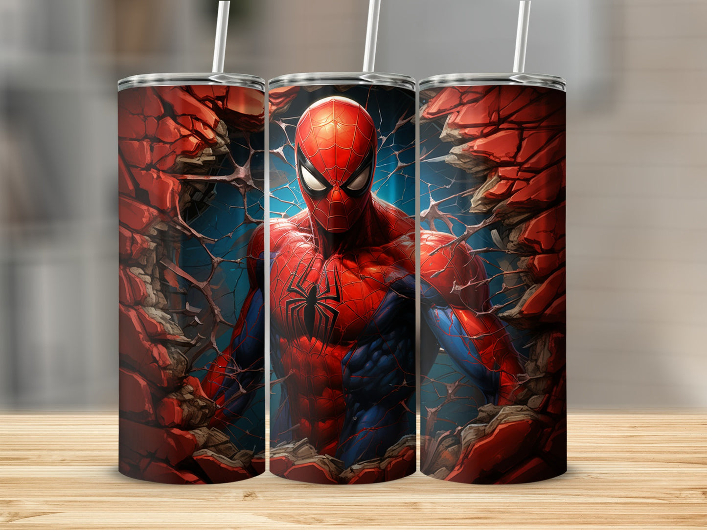 Spider-Man Breaking Through Wall Design Tumbler
