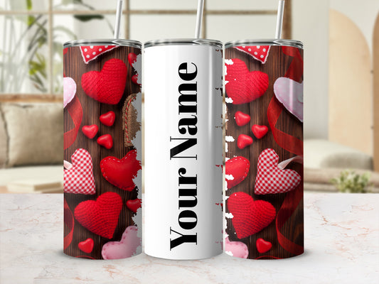 Customizable Valentine Hearts Design Tumbler Product