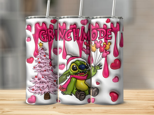 Festive Grinch Mode Christmas Tree Tumblers