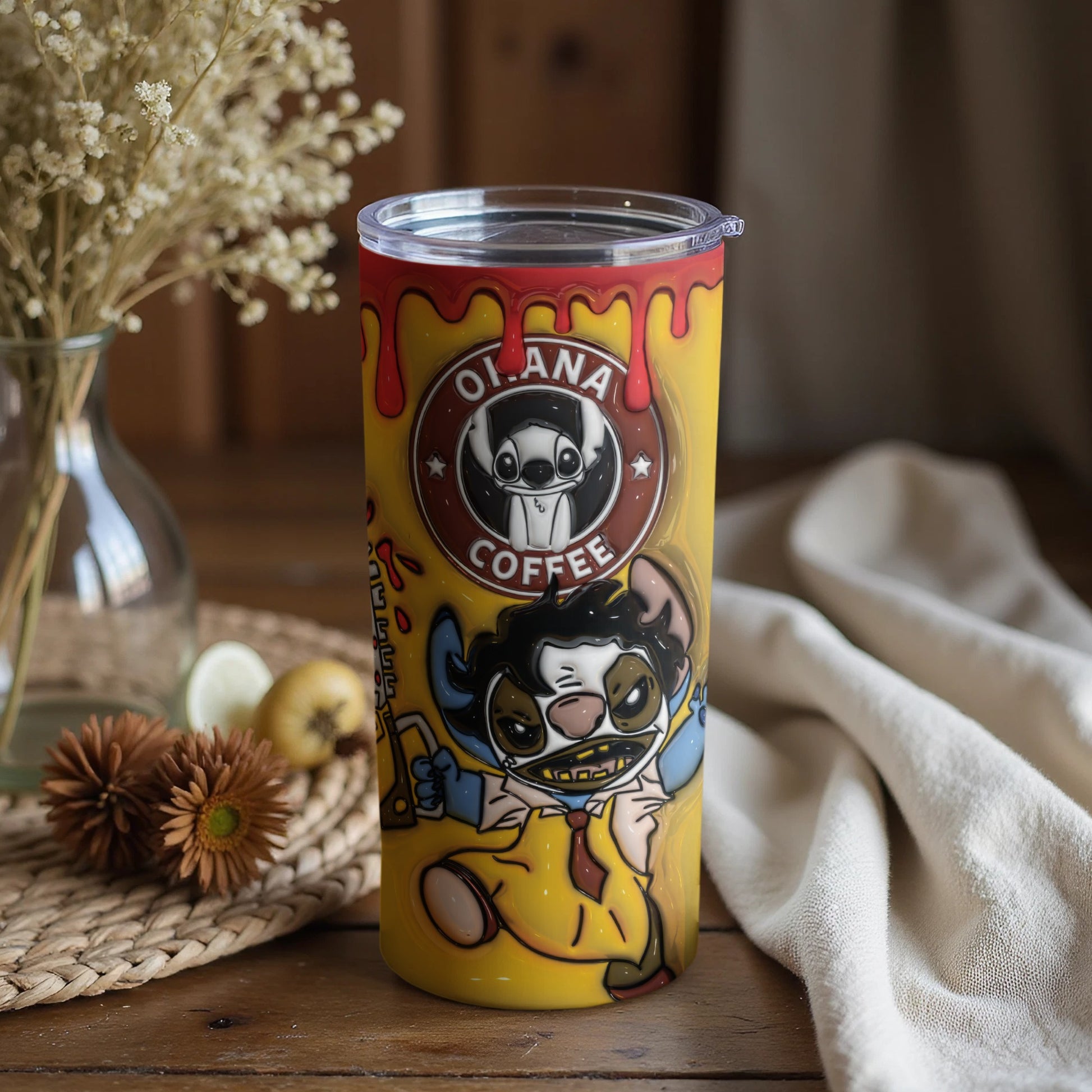 Unique Dripping Design Coffee Themed Tumbler