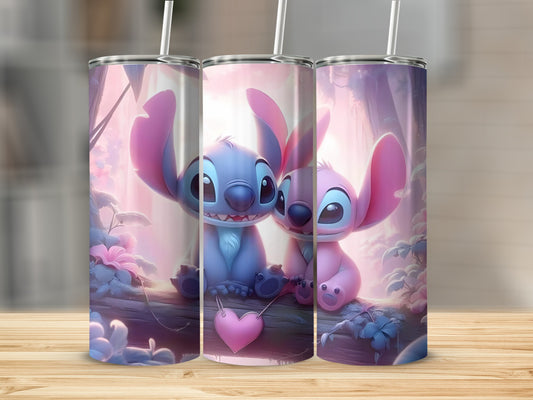 Cute Cartoon Characters with Heart Insulated Tumbler