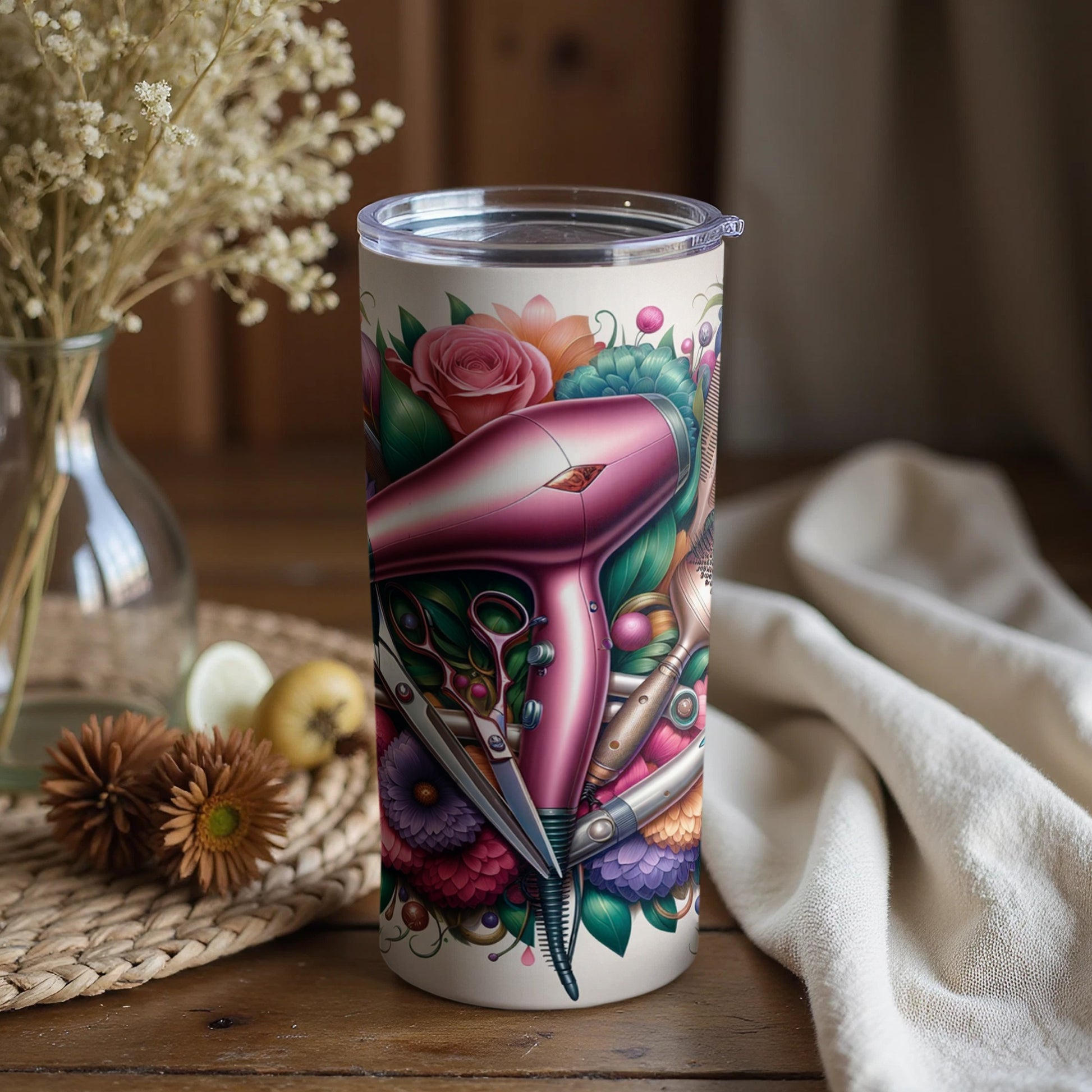 Vibrant Hairdresser Tools Themed Tumbler Product