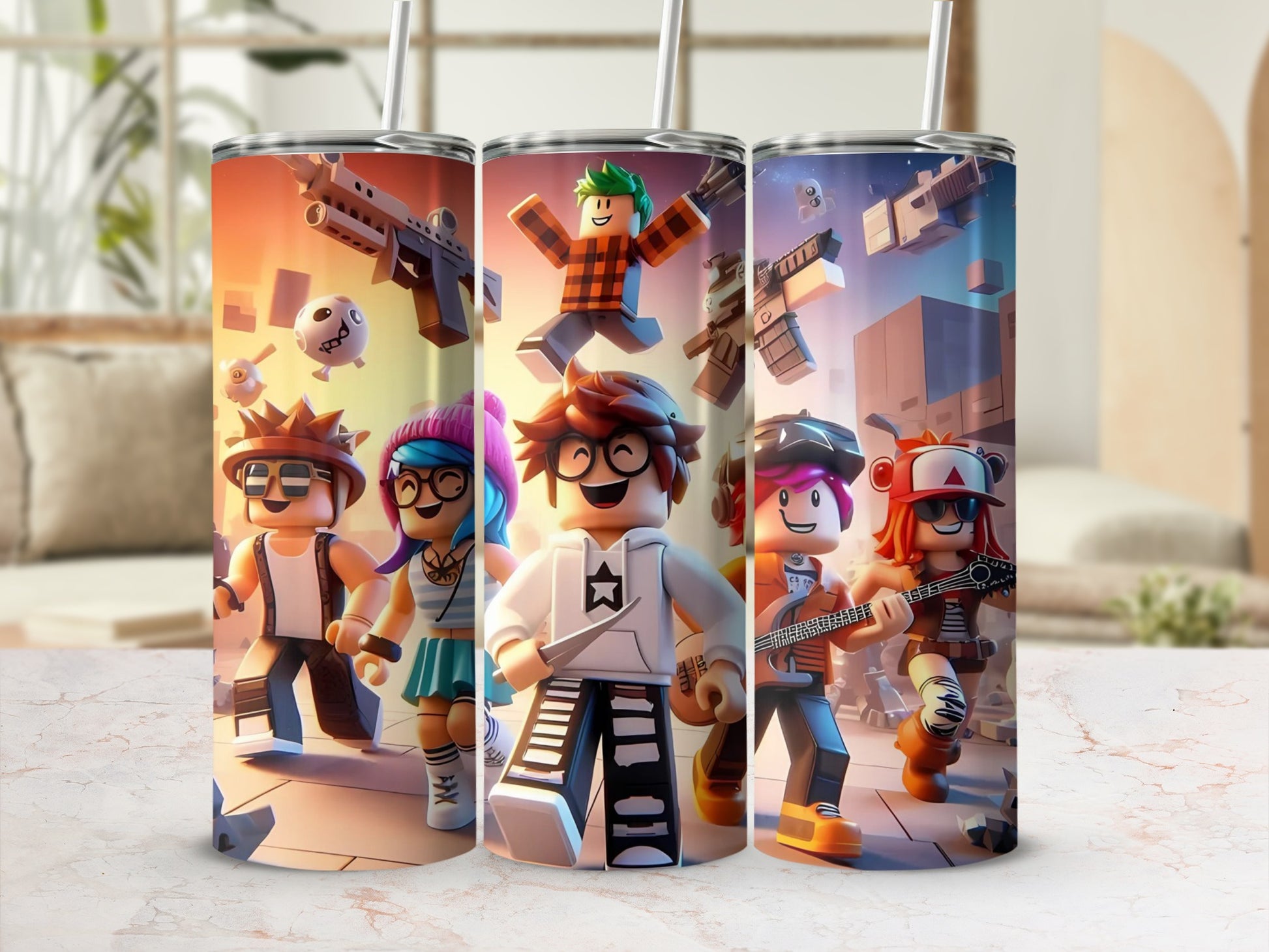 Colorful Gaming Inspired Characters Tumbler Cup