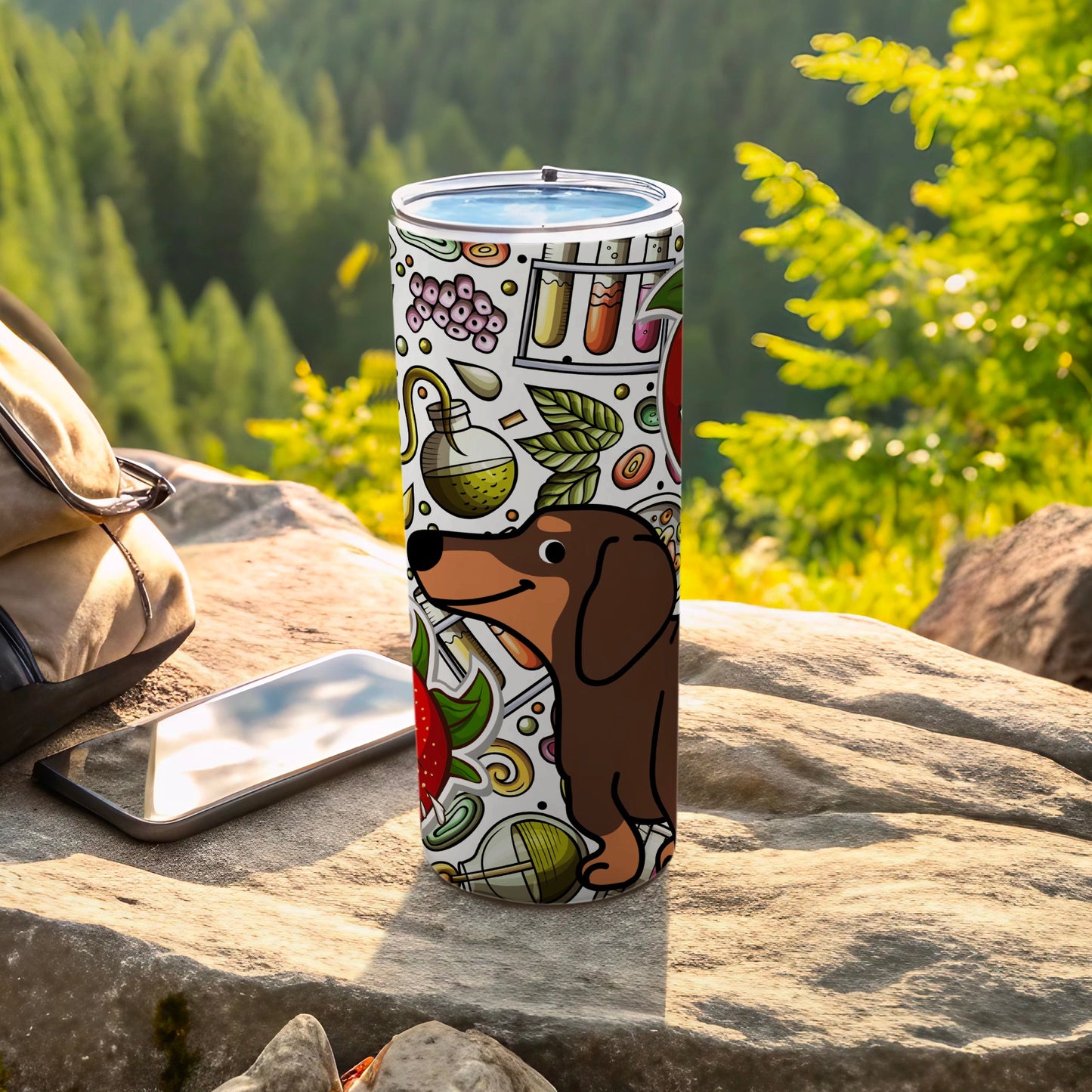 Colorful Dachshund Design Tumbler Thermos Flask