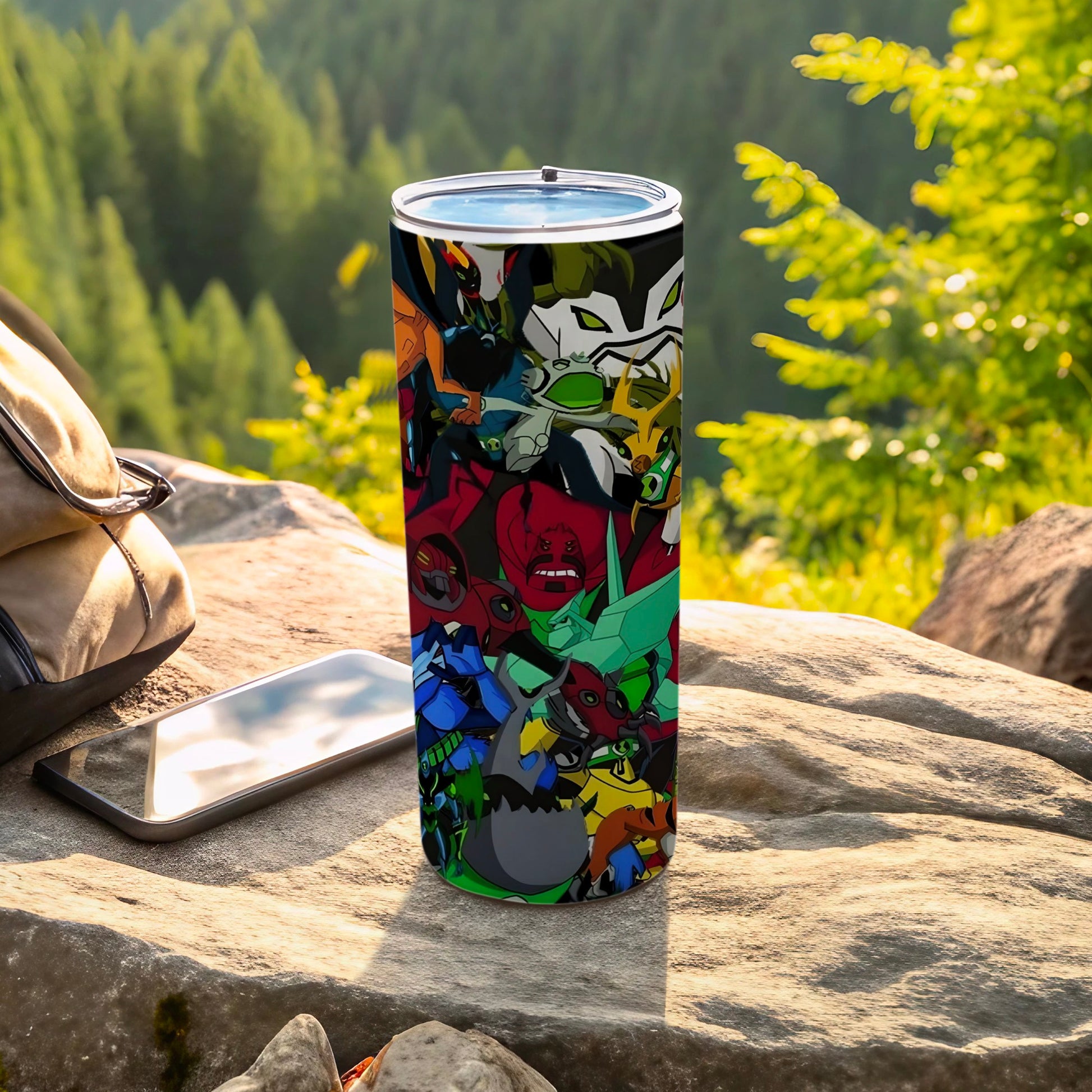 Colorful Anime-Themed Tumbler with Unique Characters