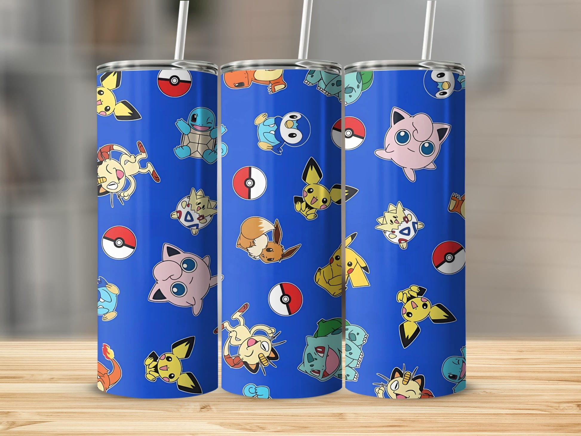 Vibrant Patterned Tumbler Featuring Popular Cute Characters