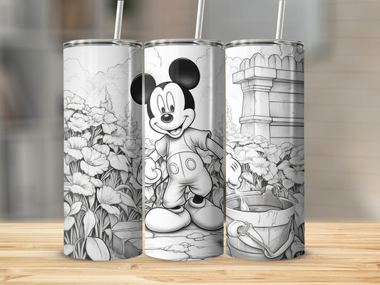 Mickey Mouse Tumbler with Garden Design