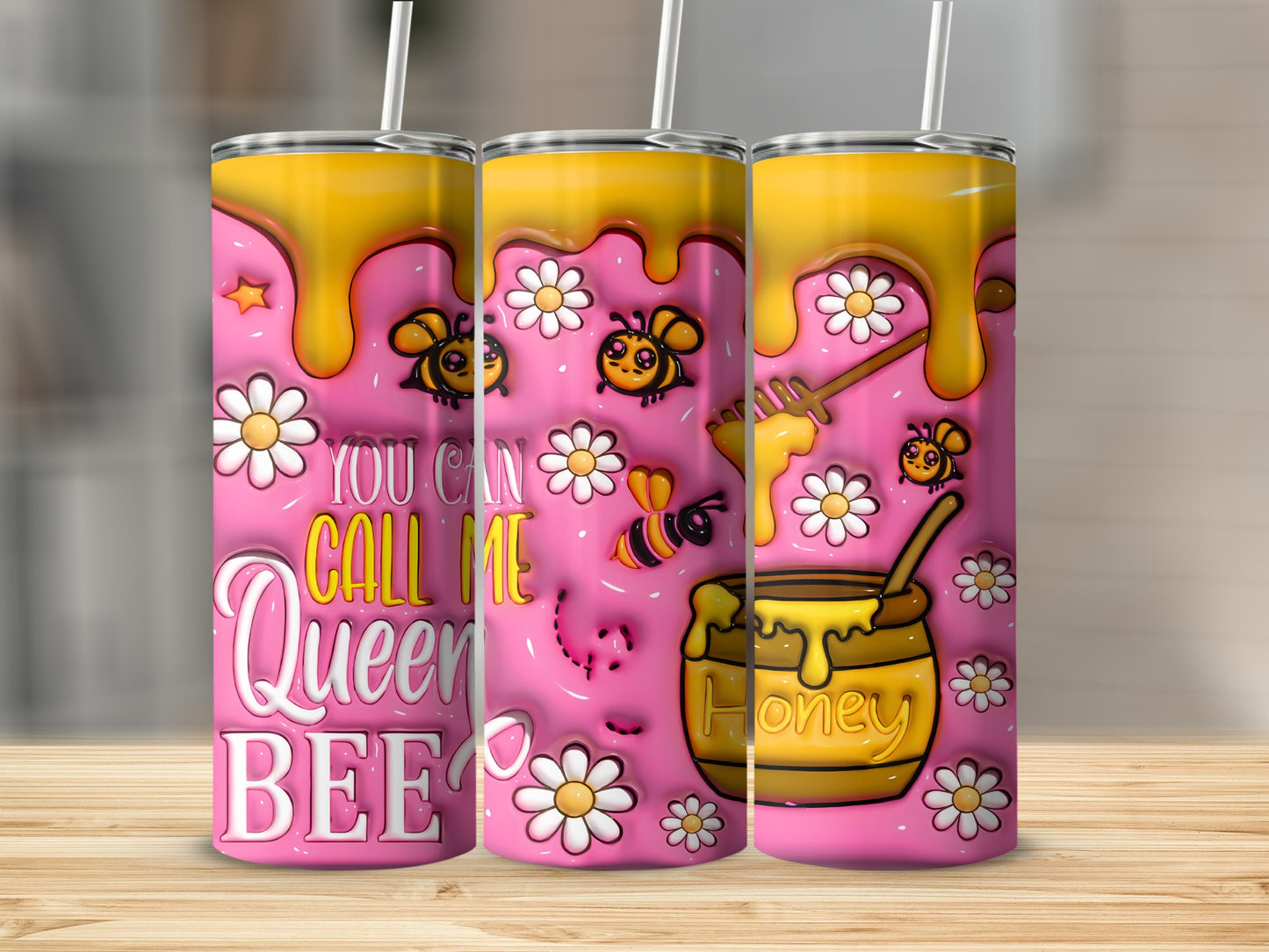 You Can Call Me Queen Bee Honey Design Tumbler