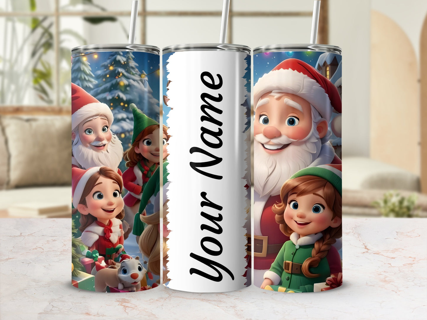 Personalized Christmas Characters Stainless Steel Tumbler