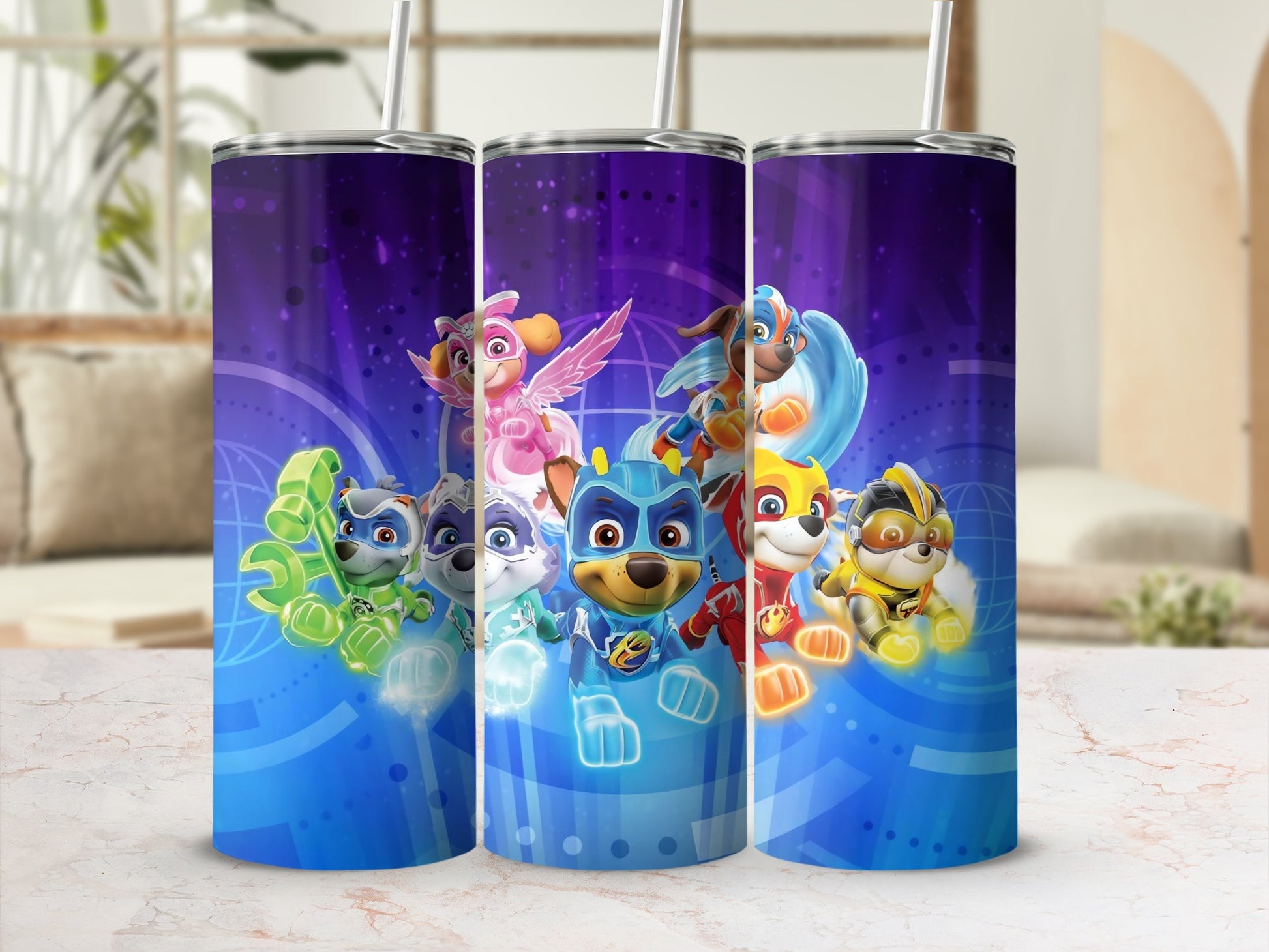 Colorful Anime-Inspired Tumbler with Characters Design