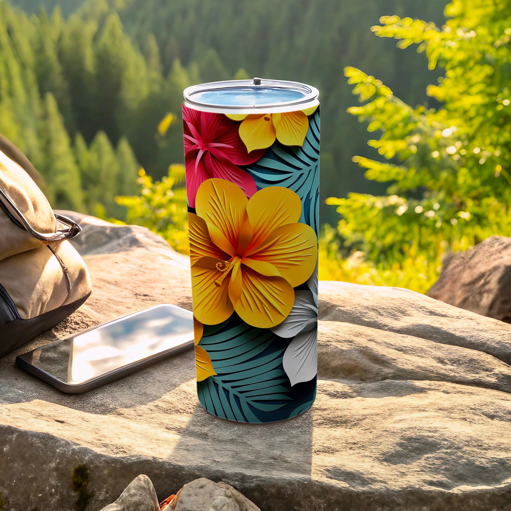 Floral Patterned Tumbler Perfect for Outdoor Adventures