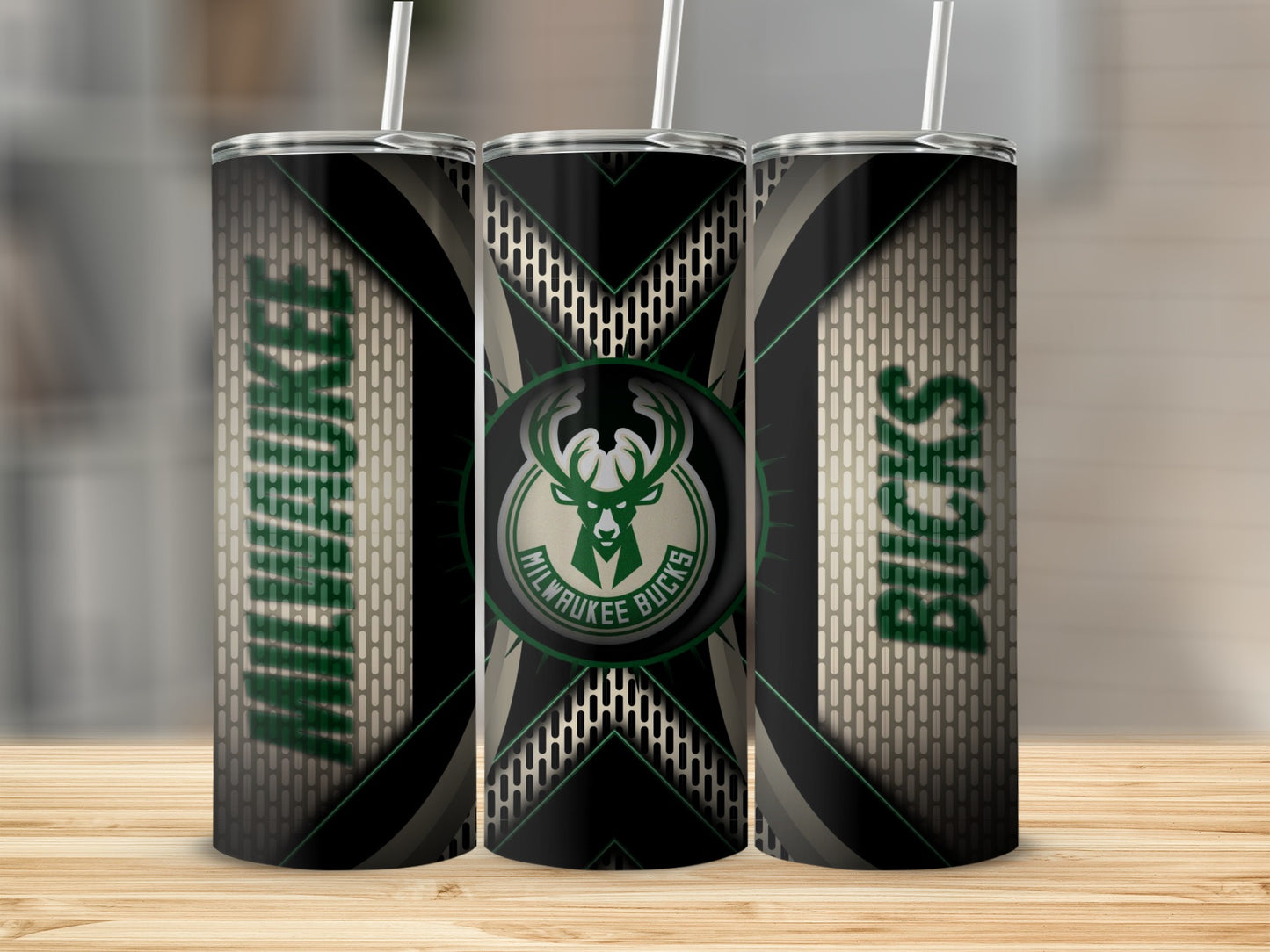 Milwaukee Bucks Basketball Team Logo Graphic Design Tumblers