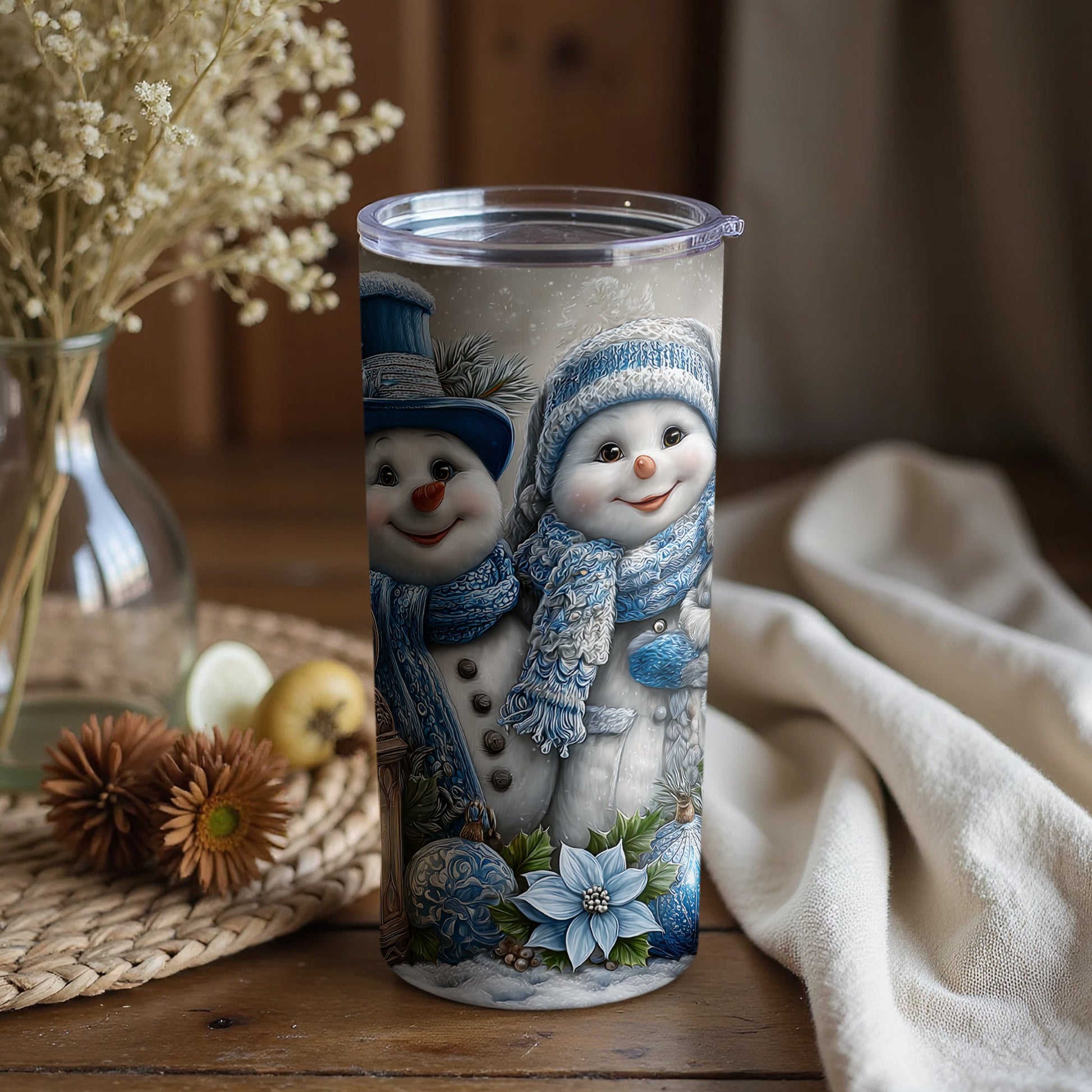 Adorable Snowmen Design Winter Themed Tumbler