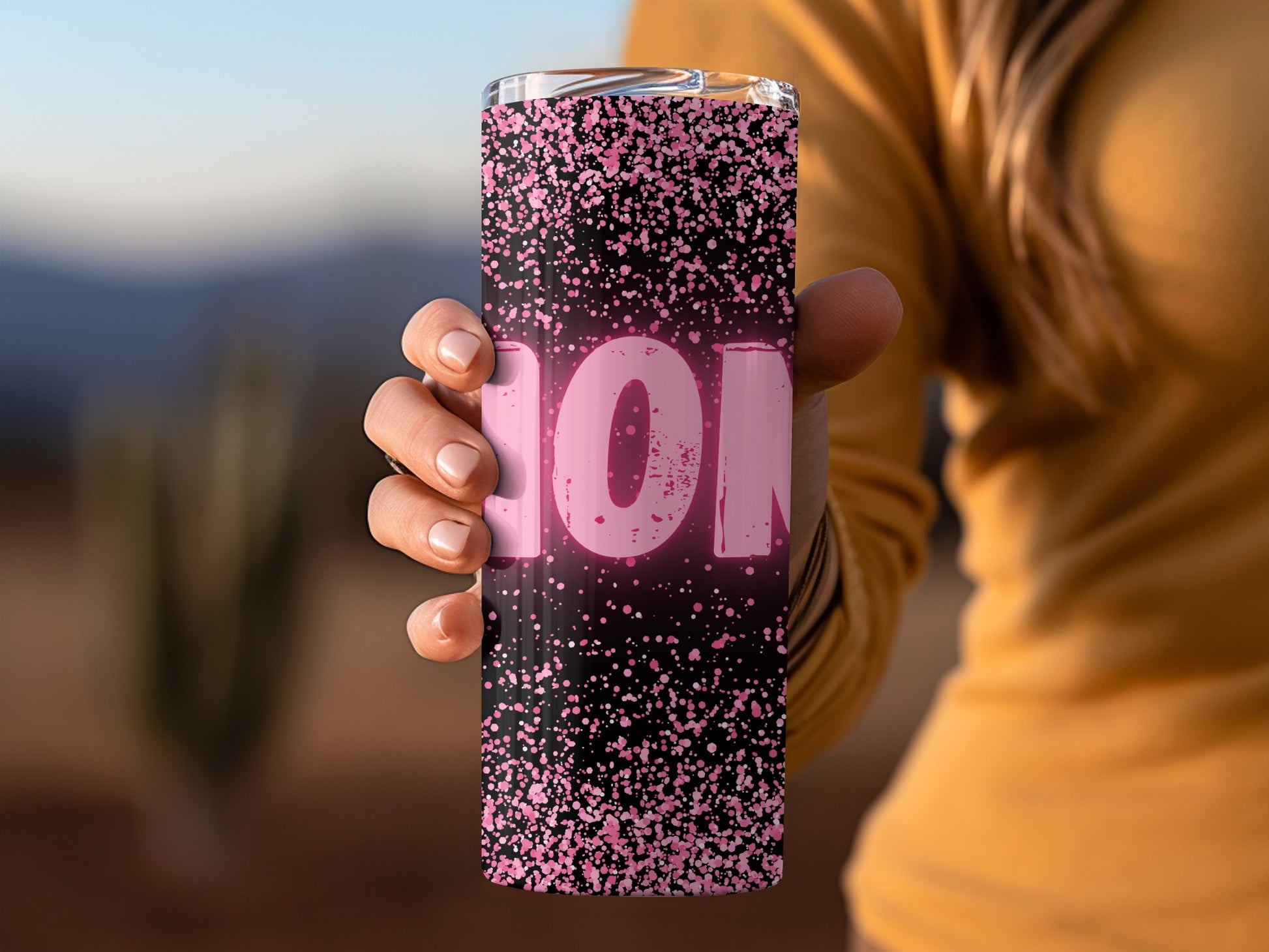 Pink Speckled ON Design Stainless Steel Tumbler