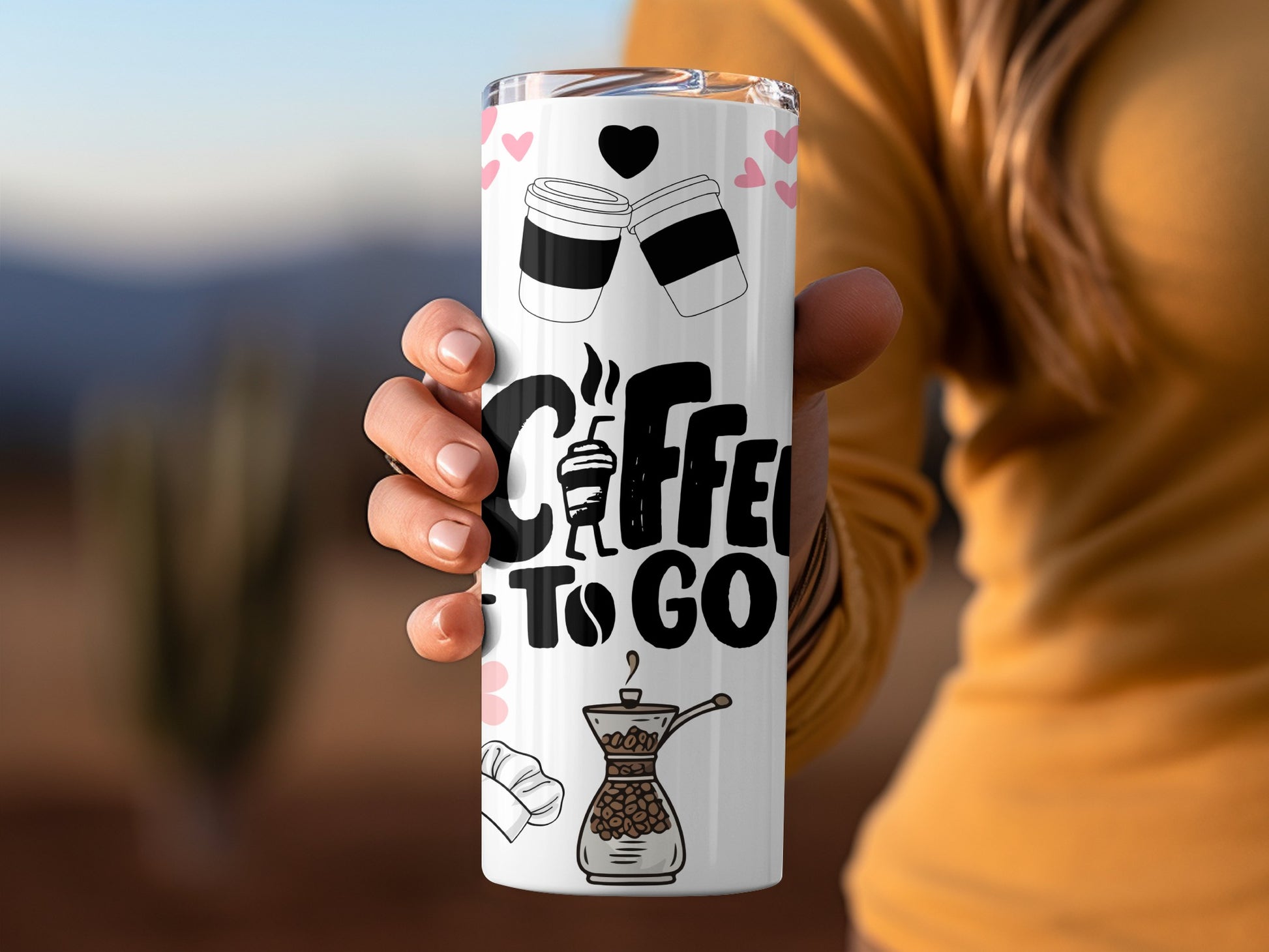 Coffee To Go Themed Travel Mug with Stylish Design